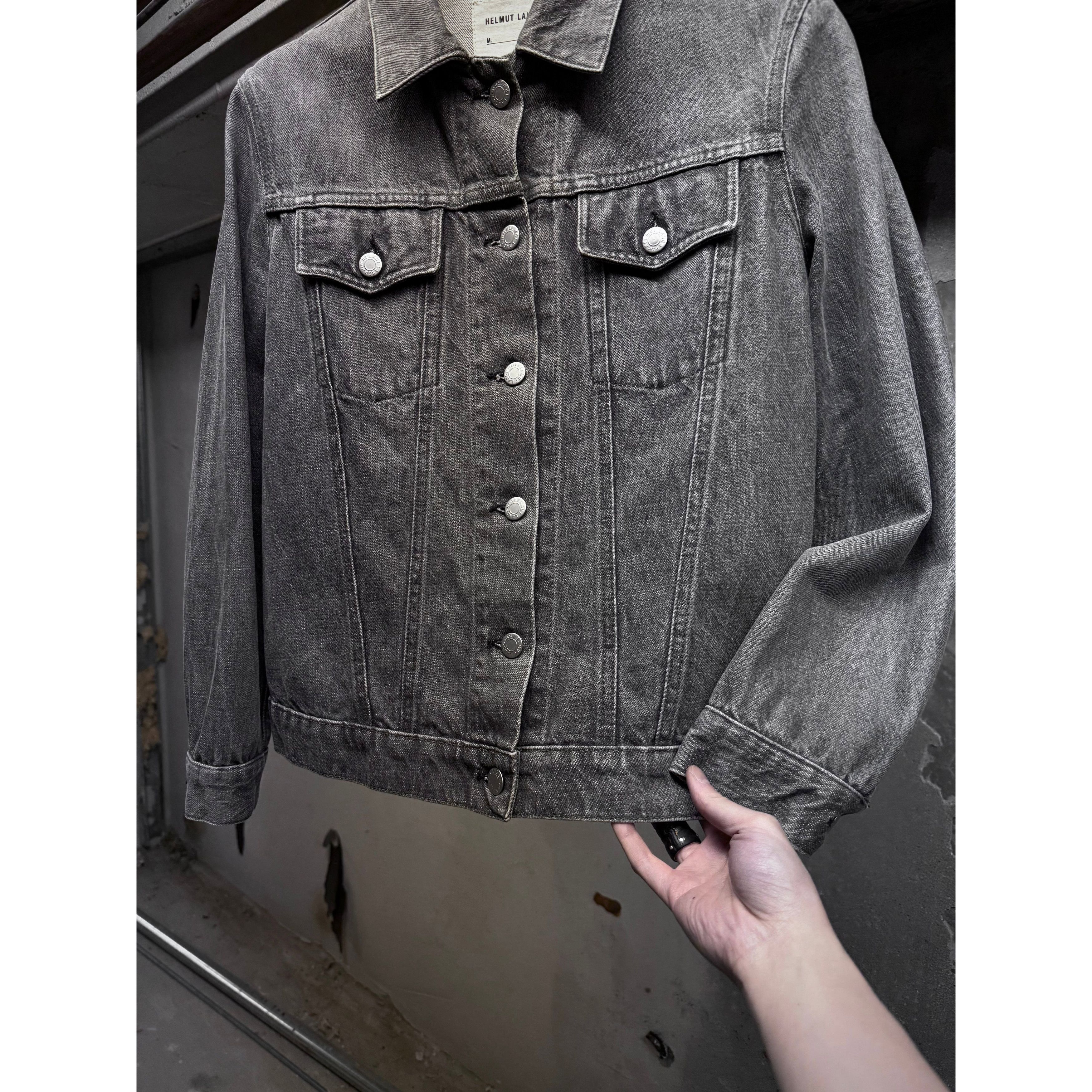 Helmut Lang Helmut Lang Early 00s Washed Grey Denim Trucker Jacket Size US XS / EU 42 / 0 - 3 Thumbnail