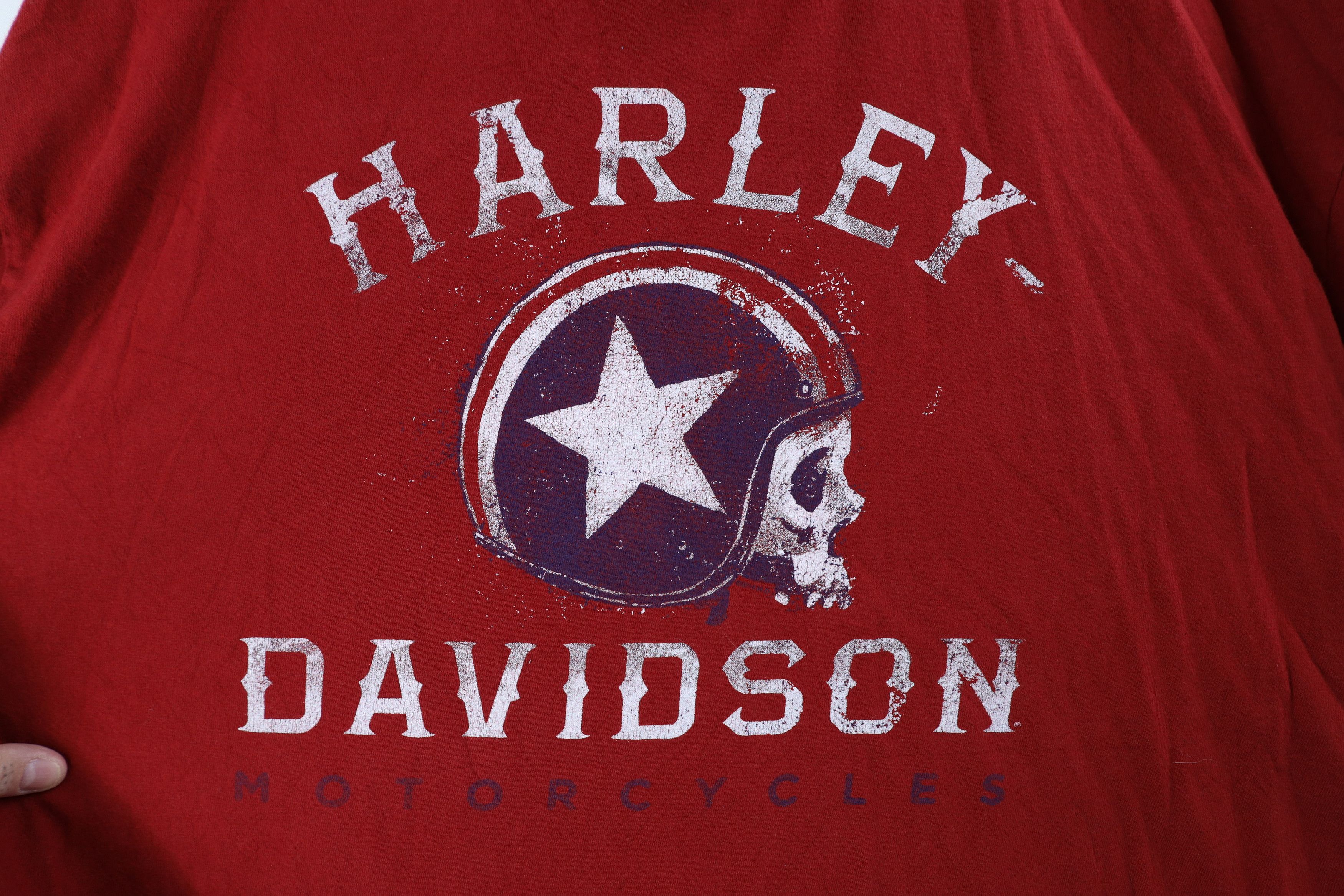Harley Davidson × Vintage Vintage Y2K Harley Davidson Spell Skull Motorcycle T-Shirt Size US XXL / EU 58 / 5 - 4 Thumbnail