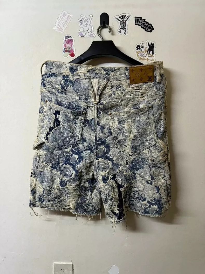 Louis Vuitton Louis Vuitton Distressed Floral Denim Shorts-2506 Size US 30 / EU 46 - 2 Thumbnail