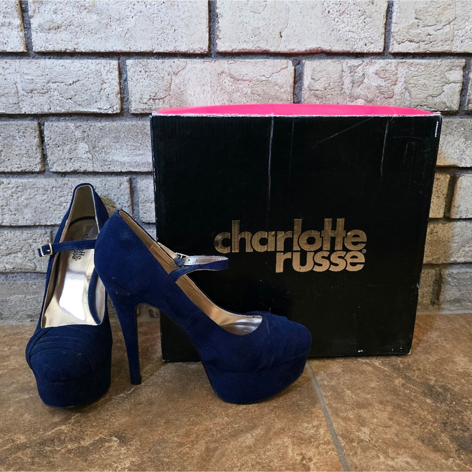 Other Navy | CHARLOTTE RUSSE | Penelope Heel Size US 8 / IT 38 - 1 Thumbnail