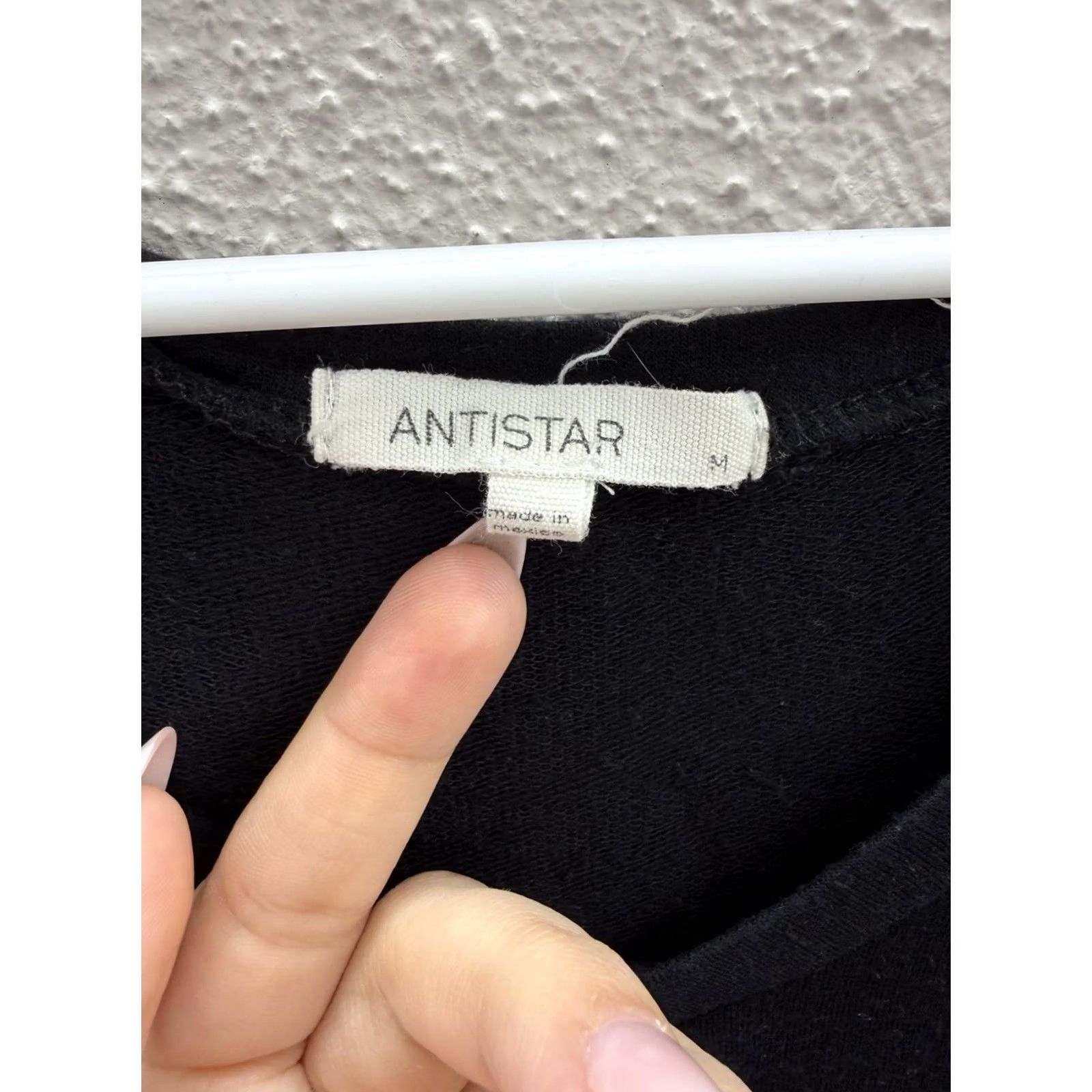 Vintage Antistar Womens Dress Size Medium Black Rolled Short Sleeve V-Neck Dress Shirt Midi Casual Party/Cocktail Travel Womens Size 32" / US 10 / IT 46 - 3 Thumbnail