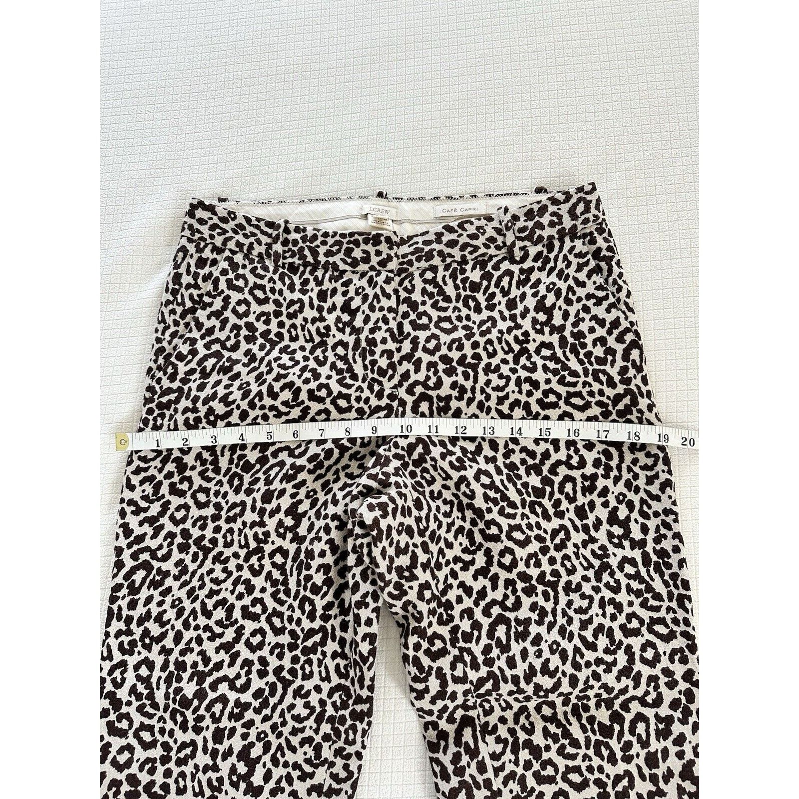 J.Crew J Crew Cafe Capri Leopard Print 100% Linen Pants Size 8 NWOT Size 30" / US 8 / IT 44 - 4 Thumbnail
