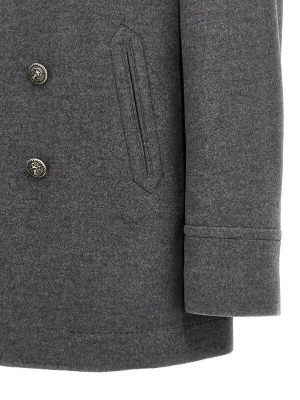 Brunello Cucinelli o1y0526 Double-breasted Coat in Gray Size US M / EU 48-50 / 2 - 3 Thumbnail