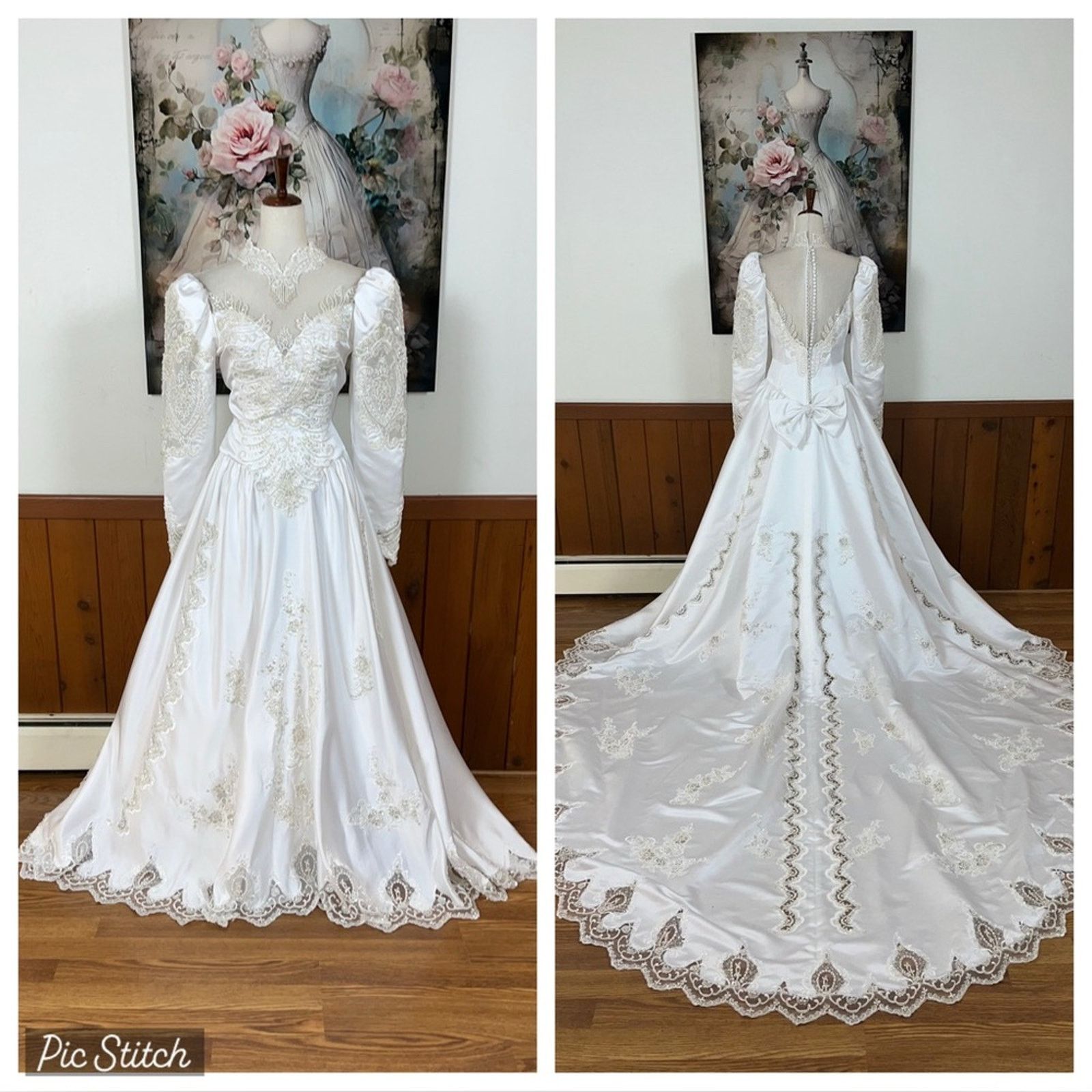 Vintage Gorgeous Vintage 90s White Satin Wedding Gown! Size XL / US 12-14 / IT 48-50 - 1 Thumbnail