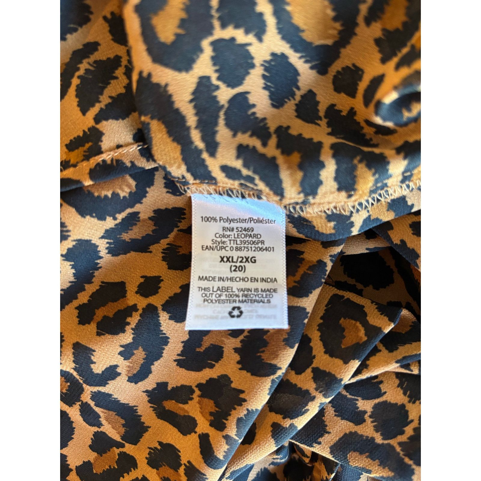 The Unbranded Brand Time and Tru - Size XXL Leopard Long Sleeve Dress Size XXL / US 16-18 / IT 52-54 - 8 Thumbnail