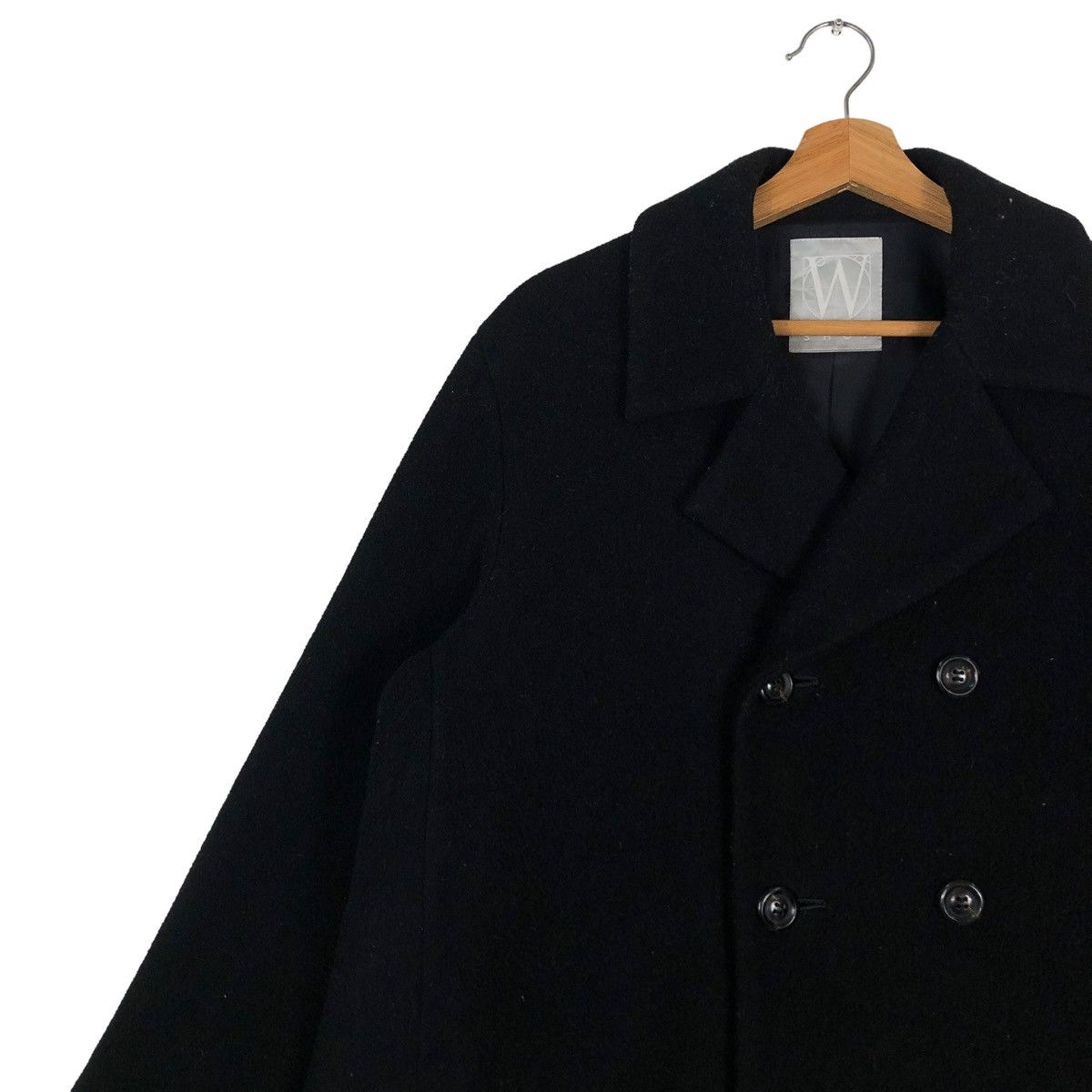 Yohji Yamamoto 🔥RICH BLACK DOUBLE BREAST WOOL JACKET WORK SHOP JAPAN Size US M / EU 48-50 / 2 - 7 Thumbnail