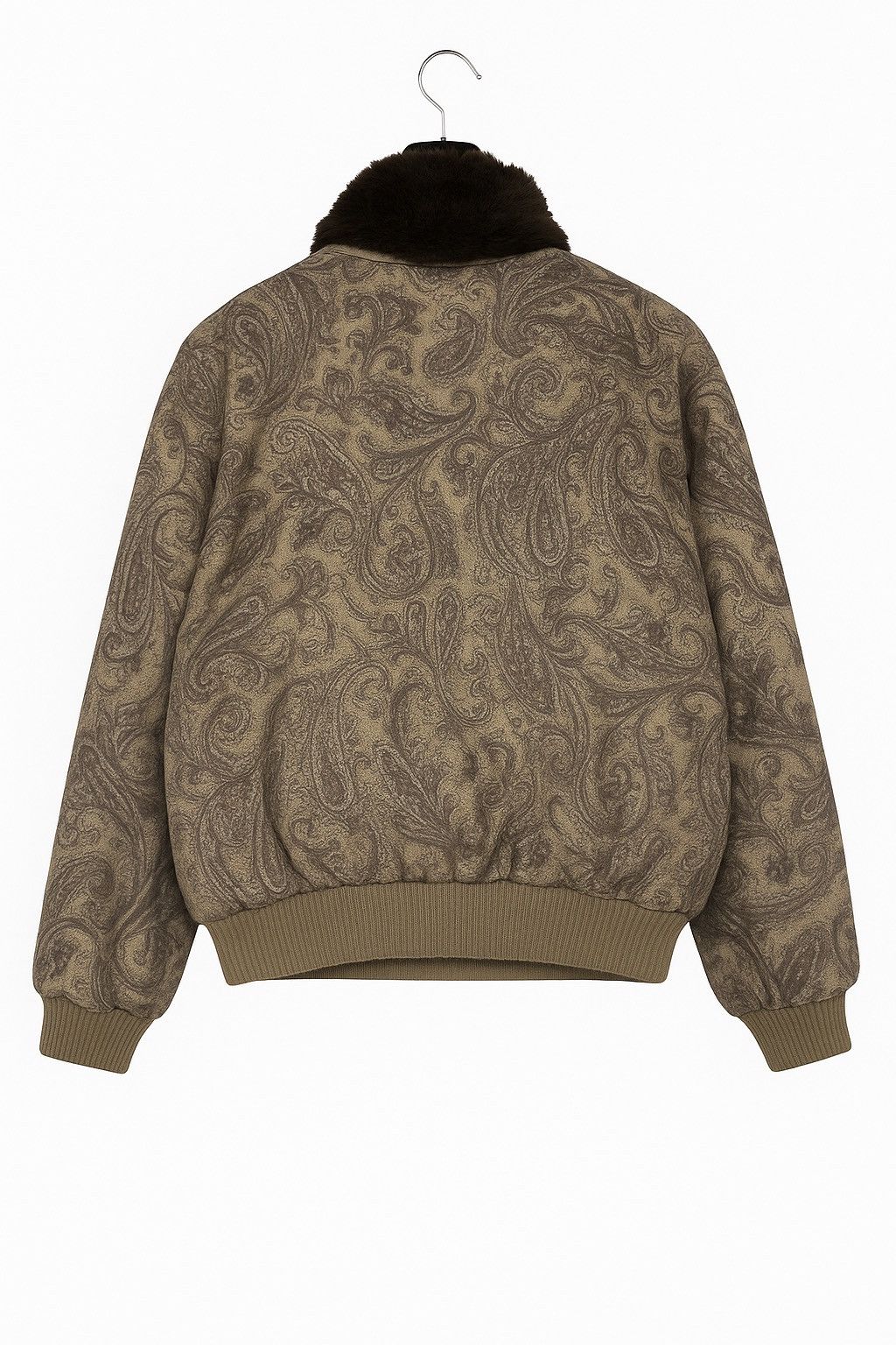 Vintage Vintage 1990s Paisley Print Fur Collar Zip Jacket – Retro Size US L / EU 52-54 / 3 - 2 Thumbnail