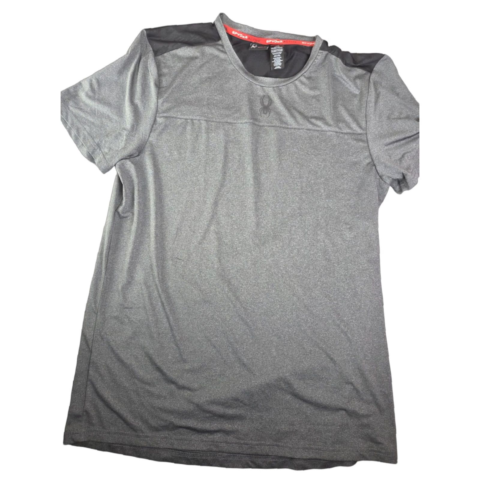 Spyder Spyder Active Shirt Mens Large Gray Black Pro Web Crew Neck Athletic Tee Short Sleeve 90s? Size US L / EU 52-54 / 3 - 1 Thumbnail