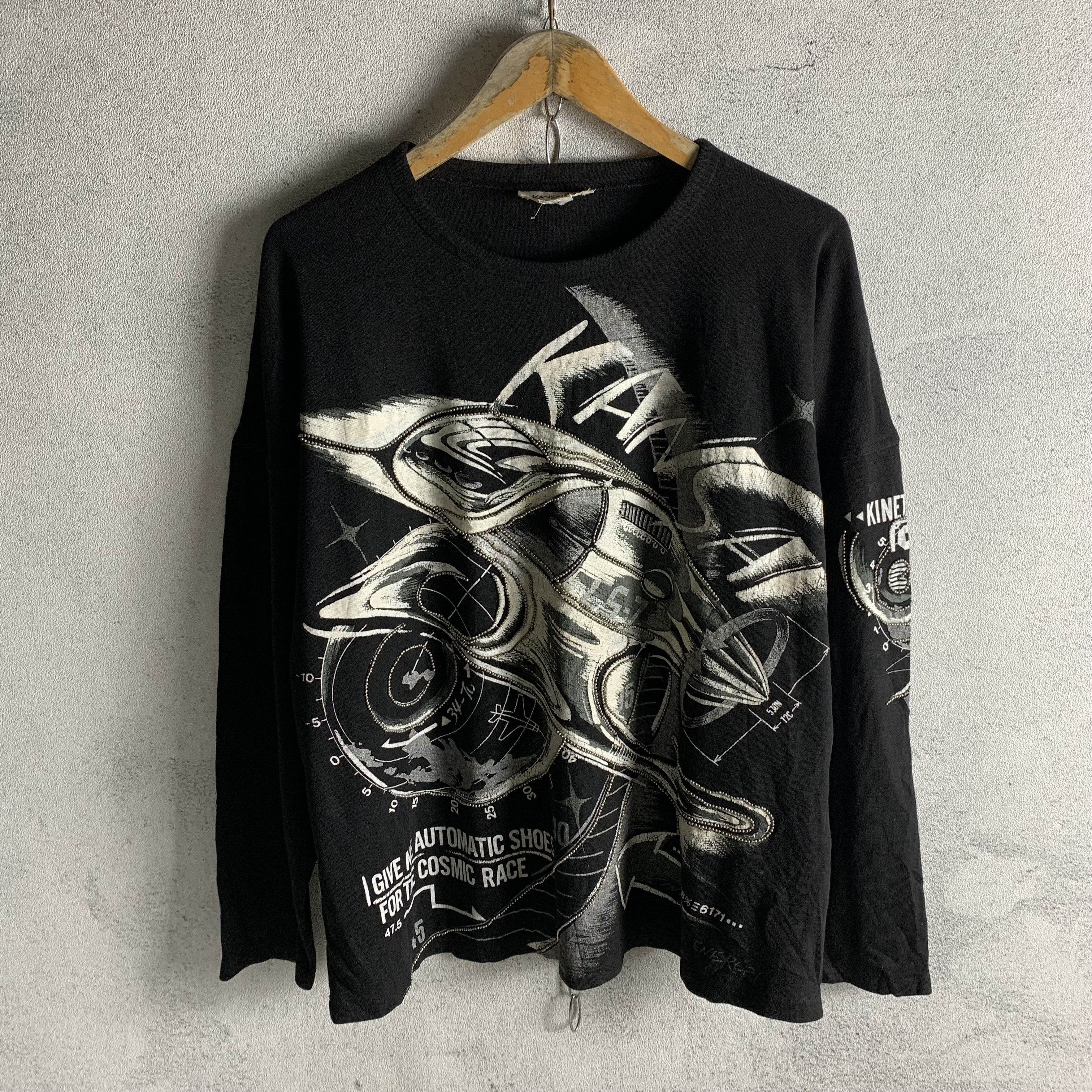 Kansai Yamamoto Vintage Kansai O2 Yamamoto Longsleeve Tshirt Size US M / EU 48-50 / 2 - 7 Thumbnail