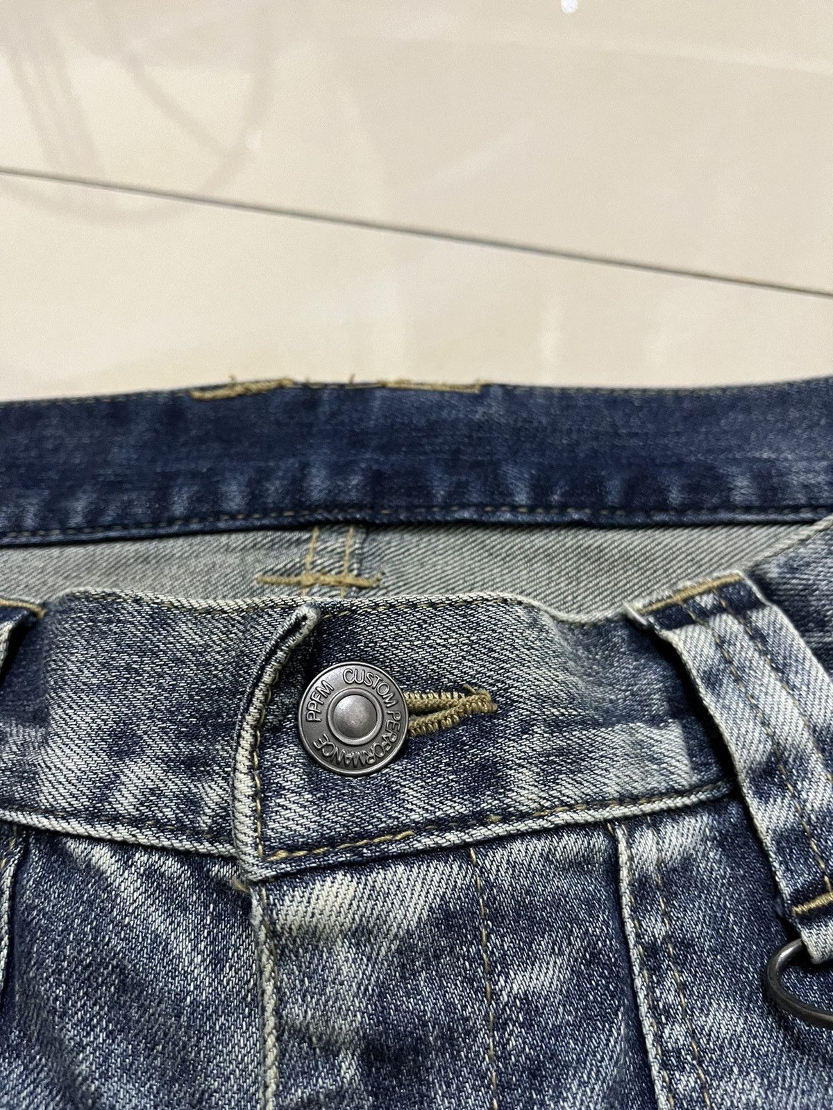 PPFM PPFM J spiral cut bondage curved punk style denim Size US 33 - 9 Thumbnail