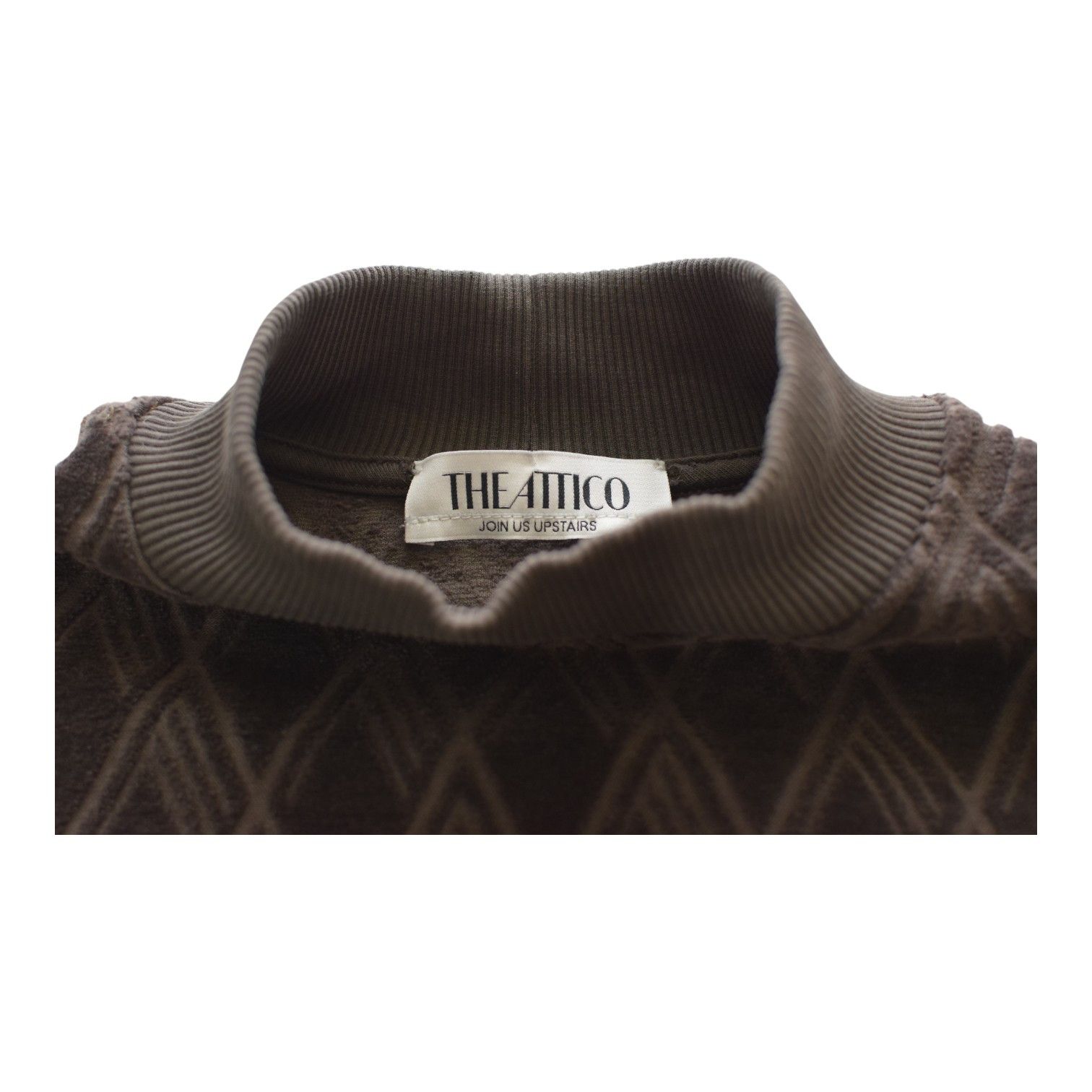 The Attico The Attico Brown Jacquard Cotton High Neck Sweatshirt Size M / US 6-8 / IT 42-44 - 3 Thumbnail
