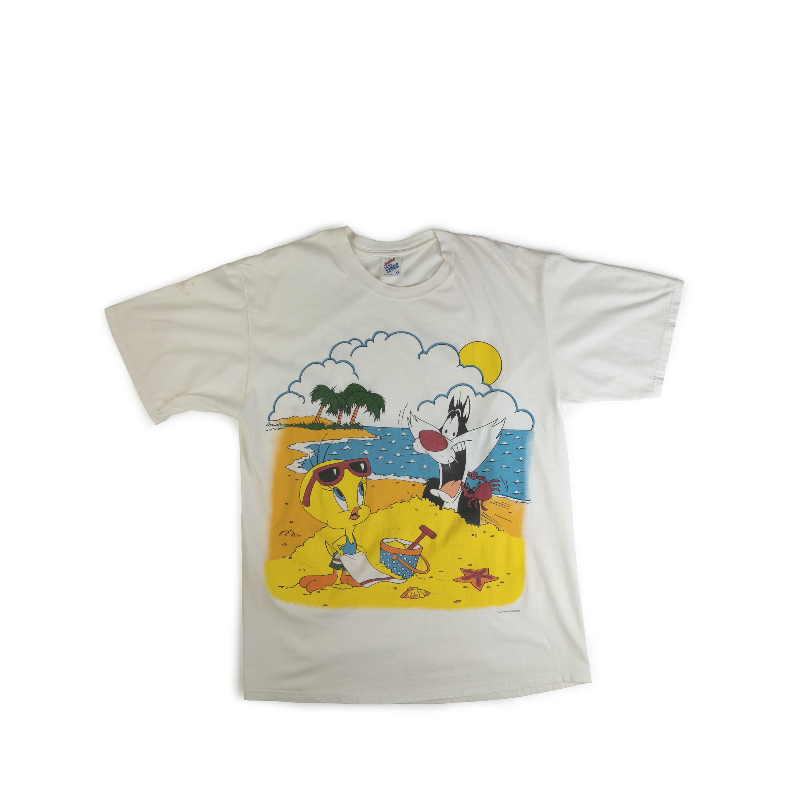 Jerzees Vintage 1995 Warner Bros Beach Tee Shirt Size US XL / EU 56 / 4 - 1 Thumbnail