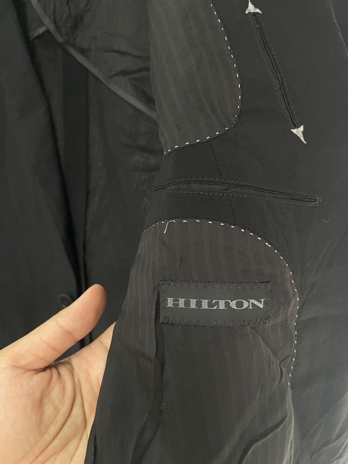 Designer × Vintage HILTON BLAZER BLACK COLOUR Size 44S - 3 Thumbnail