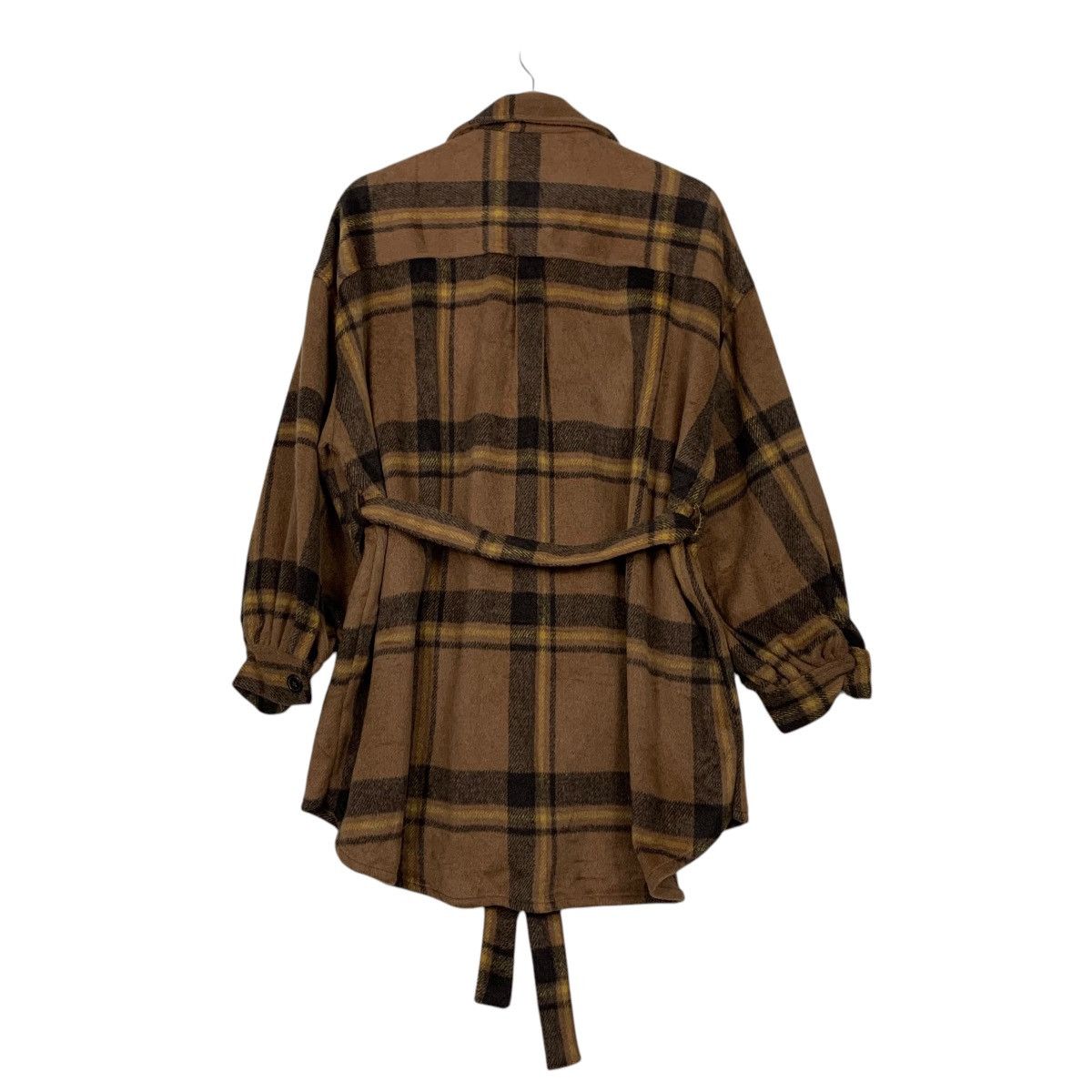 Japanese Brand OFALO Checked Belted Flannel Jacket #2438-C109 Size M / US 6-8 / IT 42-44 - 7 Thumbnail