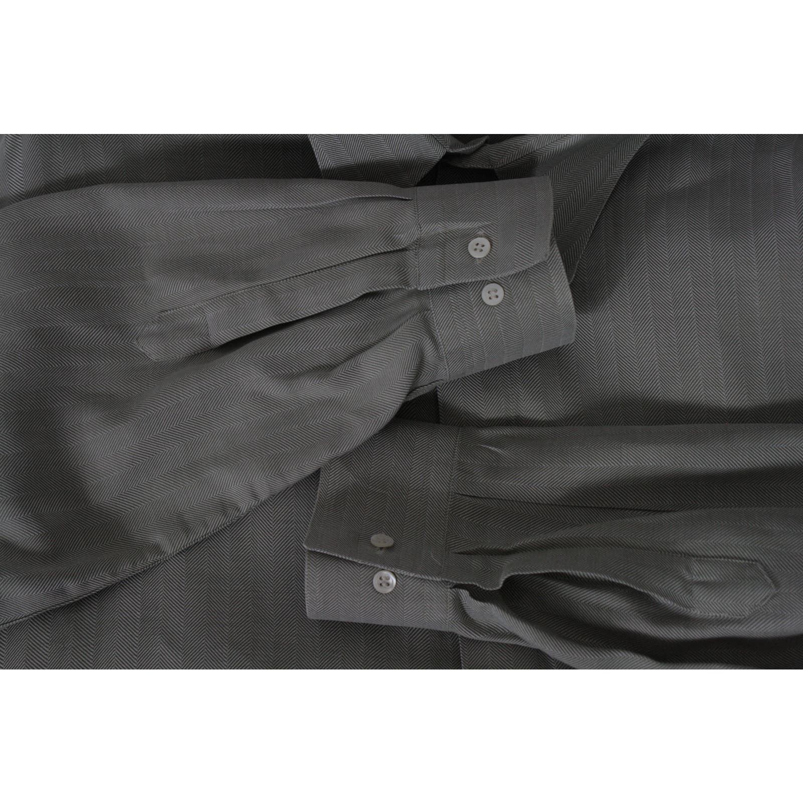 Salvatore Ferragamo Vintage Salvatore Ferragamo Herringbone Button Up Shirt XXL Size US XXL / EU 58 / 5 - 5 Thumbnail