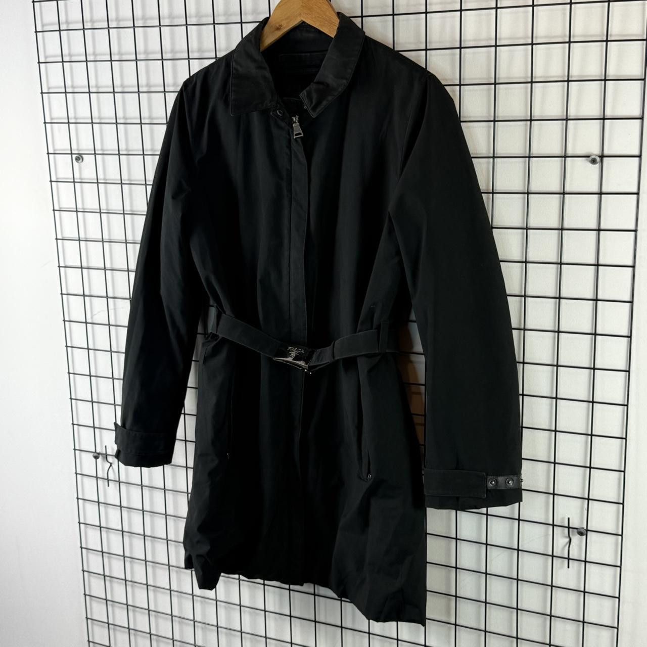 Prada Prada Black Coat Warmed With Belt Black 2000s Size M / US 6-8 / IT 42-44 - 3 Thumbnail