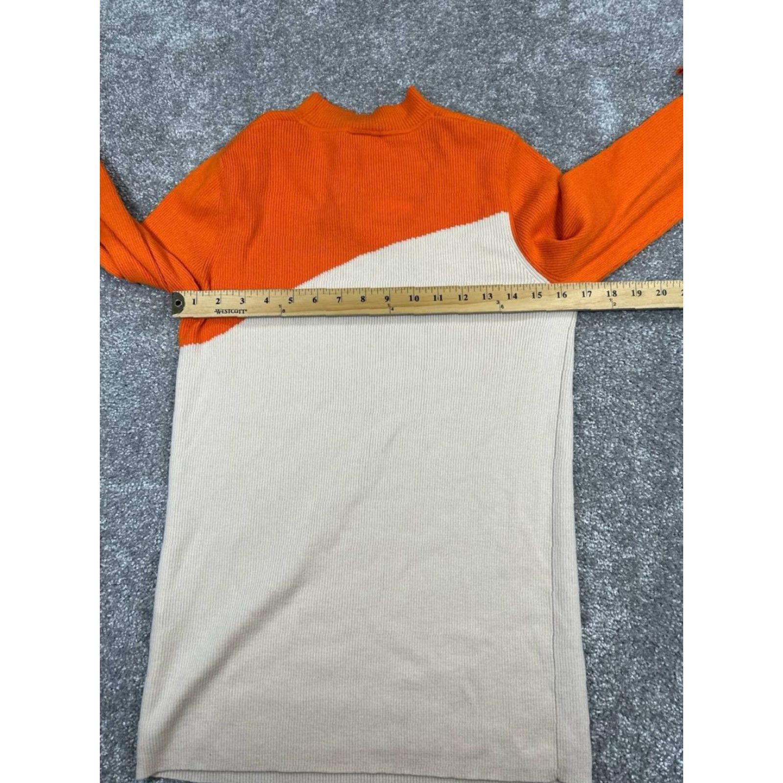 P.E Nation P.E Nation Sweater Womens XL Orange White Wool Knit Pullover Posture Pullover Winter Casual Size XL Womens Size XL / US 12-14 / IT 48-50 - 6 Thumbnail