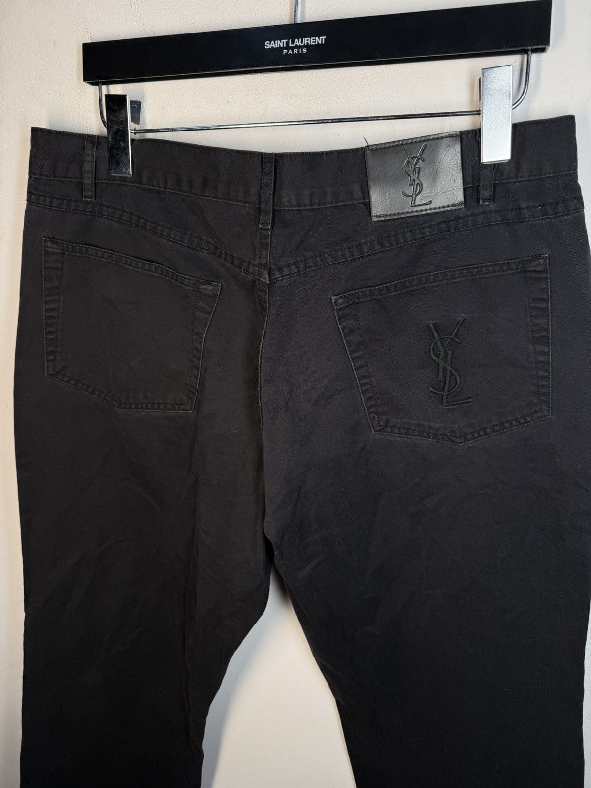Yves Saint Laurent 36x30 YSL Jeans Black Denim Pants Casual Old Money Size US 36 / EU 52 - 15 Thumbnail