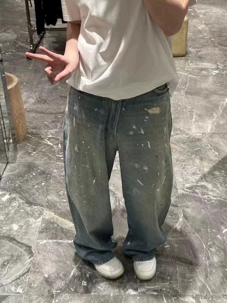 Acne Studios Acne Studios size:XS Washed blue splashed ink jeans Size 22" - 7 Thumbnail