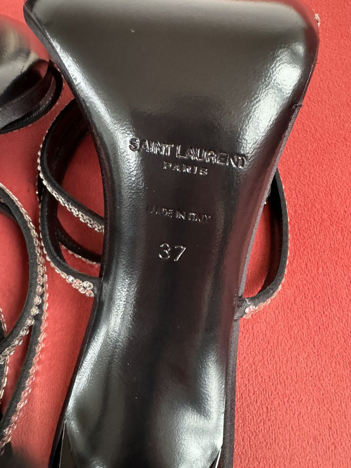 Saint Laurent Paris Saint Laurent Georgia rhinestone embellished sandals, 37 It Size US 7 / IT 37 - 8 Thumbnail
