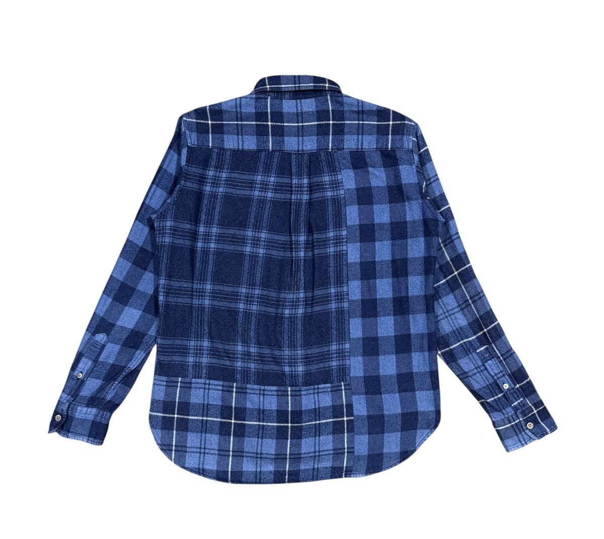 Beams Japan Vtg🔥Beams Japan Checked Patchwork Oxford Shirt Size US S / EU 44-46 / 1 - 2 Thumbnail
