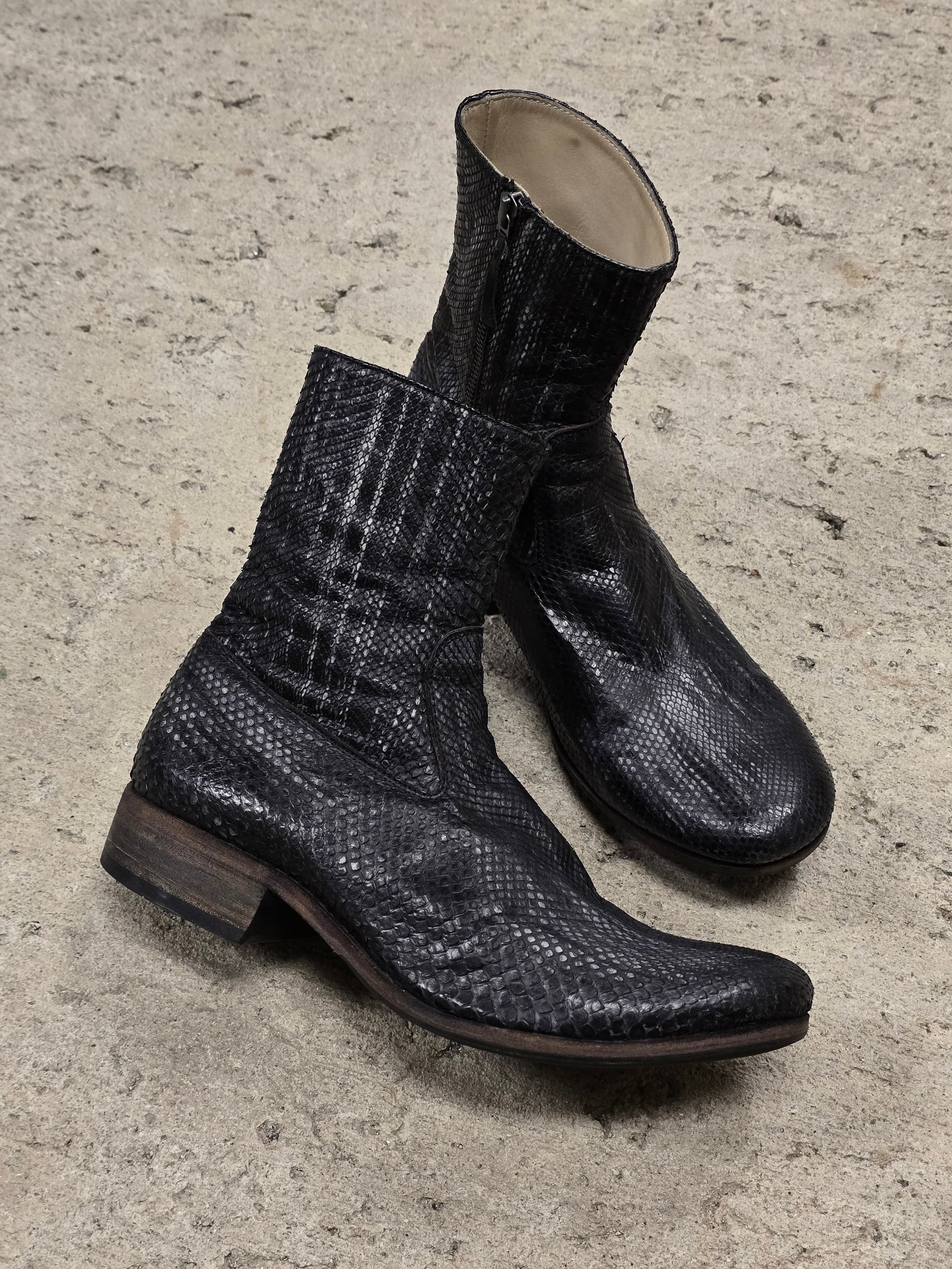 Carpe Diem Carpe Diem Striped Snakeskin Side Zip Boots Size US 10 / EU 43 - 3 Thumbnail