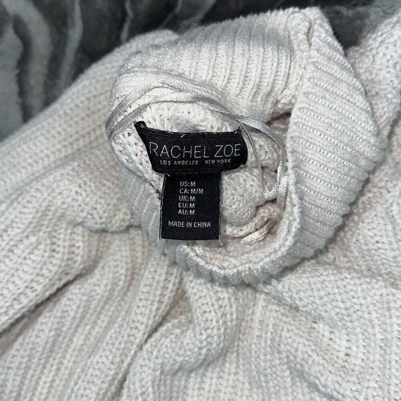 Rachel Zoe Rachel Zoe Cream Turtleneck Puff Sleeve Knit Sweater | Sz M Size M / US 6-8 / IT 42-44 - 4 Thumbnail