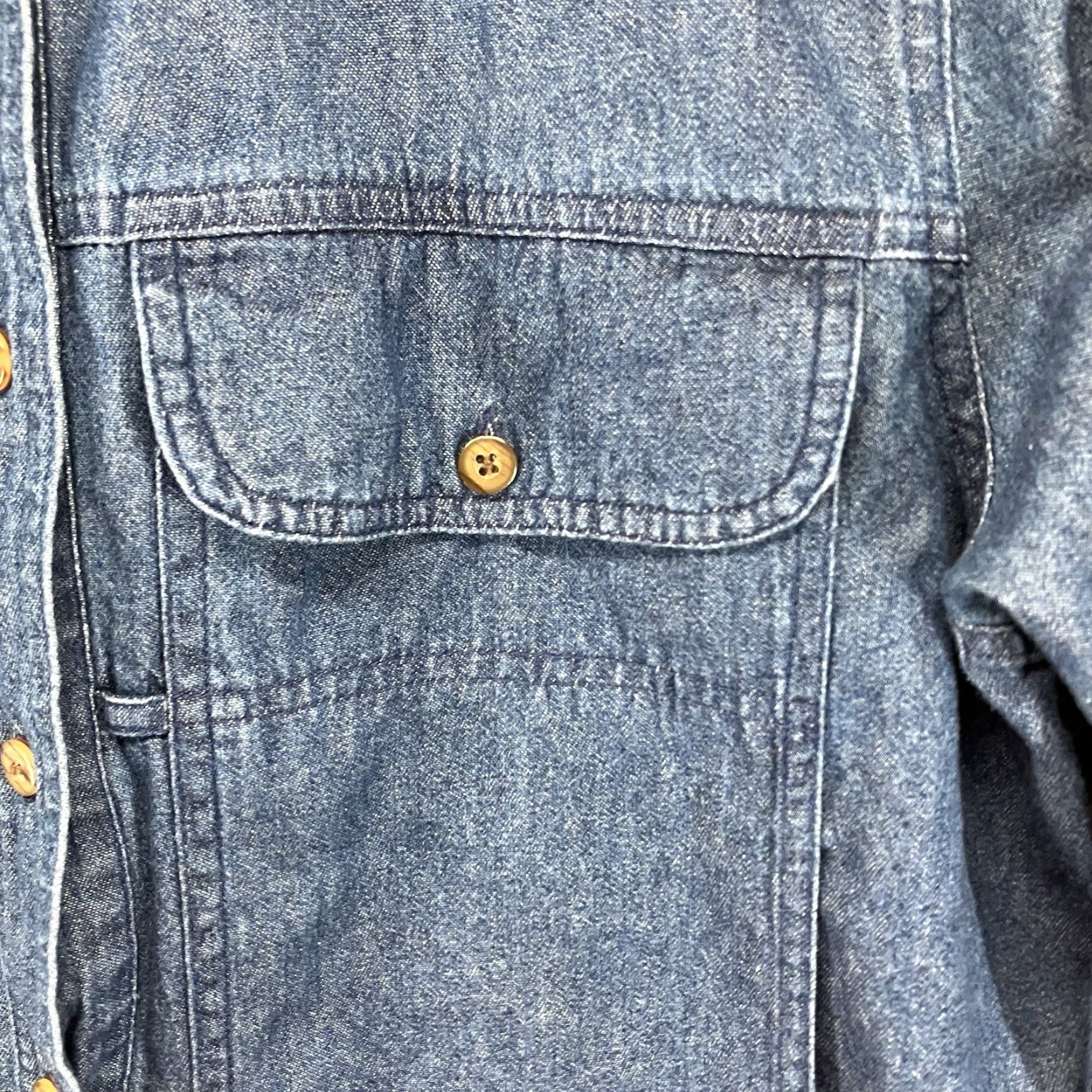 Denime VINTAGE 90s Women's Denim Shacket Medium Blue Jean Button-Up Shacket Casual Western Cowgirl 100% Cotton A Size M / US 6-8 / IT 42-44 - 7 Thumbnail