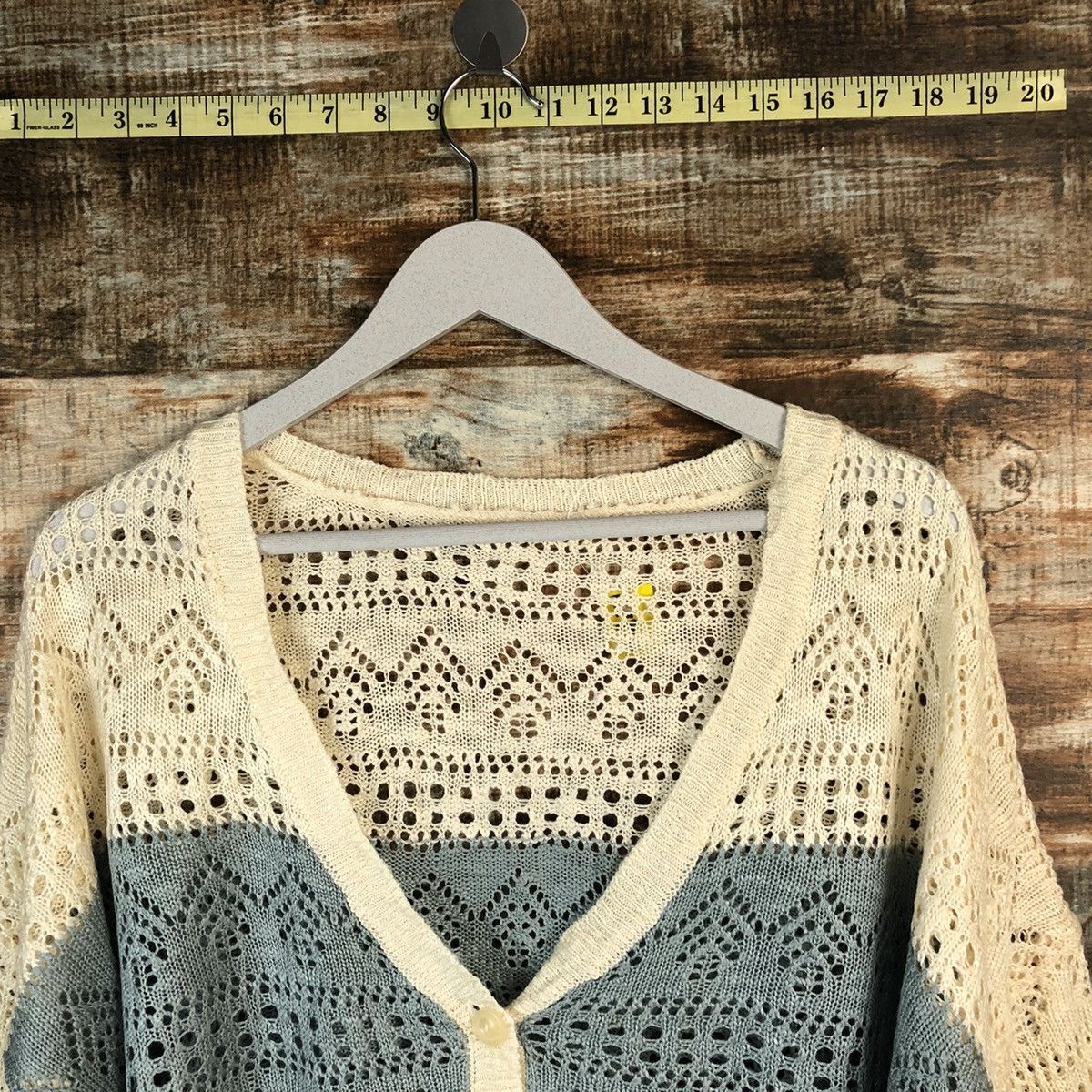 Japanese Brand Japan vintage crochet meshnet Cardigan Knitwear #A1486 Size M / US 6-8 / IT 42-44 - 4 Thumbnail