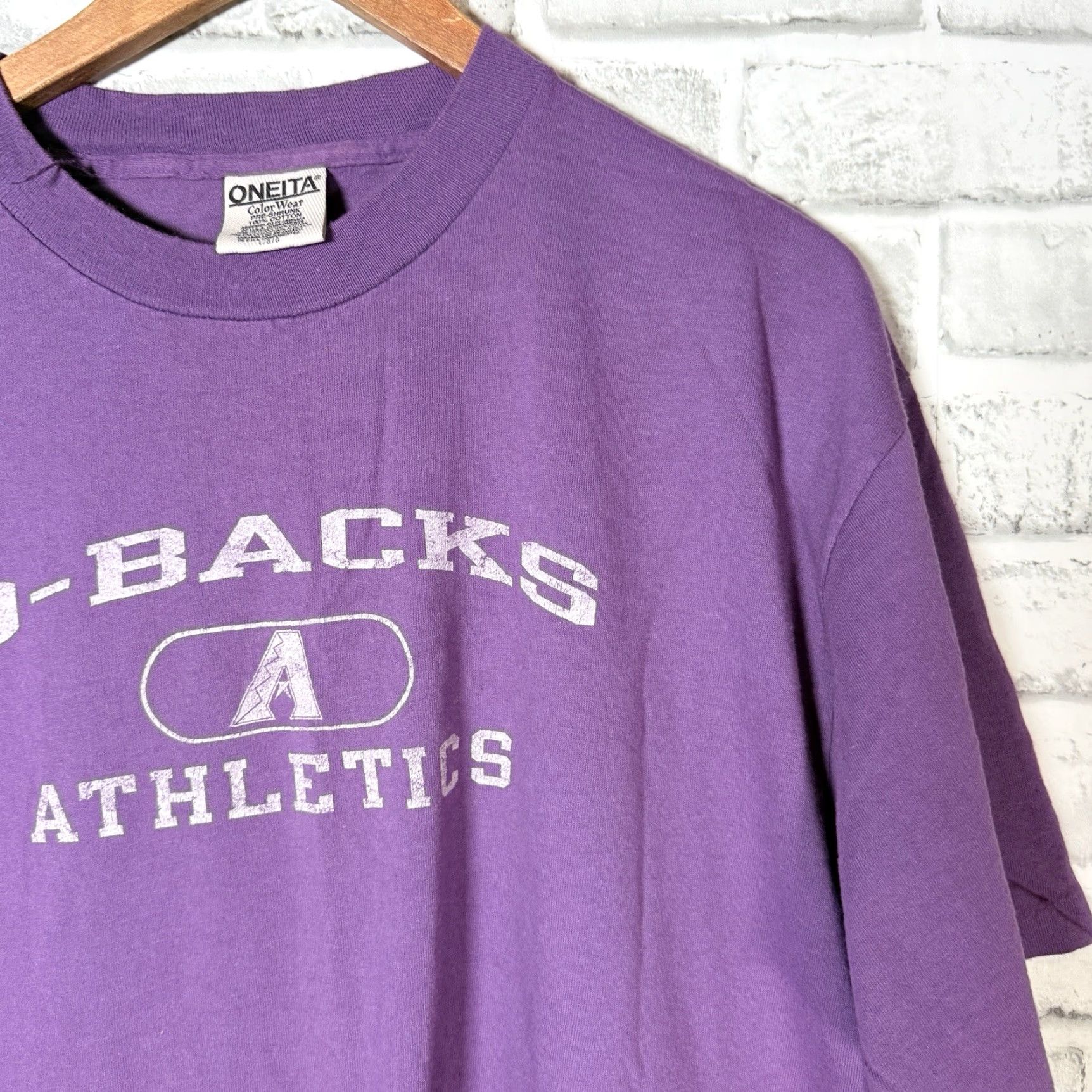Vintage VTG Oneita Arizona Diamondbacks Purple Graphic Single Stitch Shirt Mens Size L Size US L / EU 52-54 / 3 - 2 Thumbnail