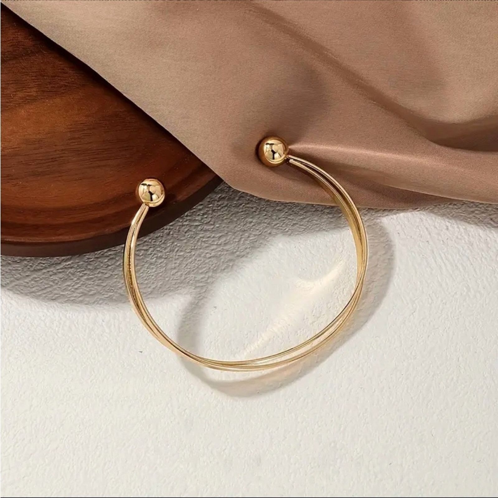 Nordstrom NEW NORDSTROM Duo Double Slim Band Bracelet Bangle Cuff Size ONE SIZE - 1 Thumbnail