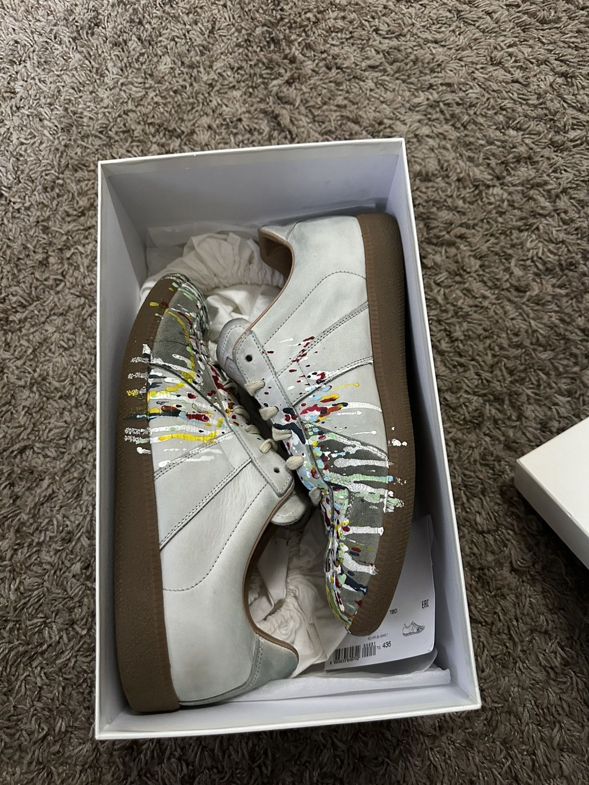 Pre-owned Maison Margiela Paint Splatter Gats Shoes In Multicolor