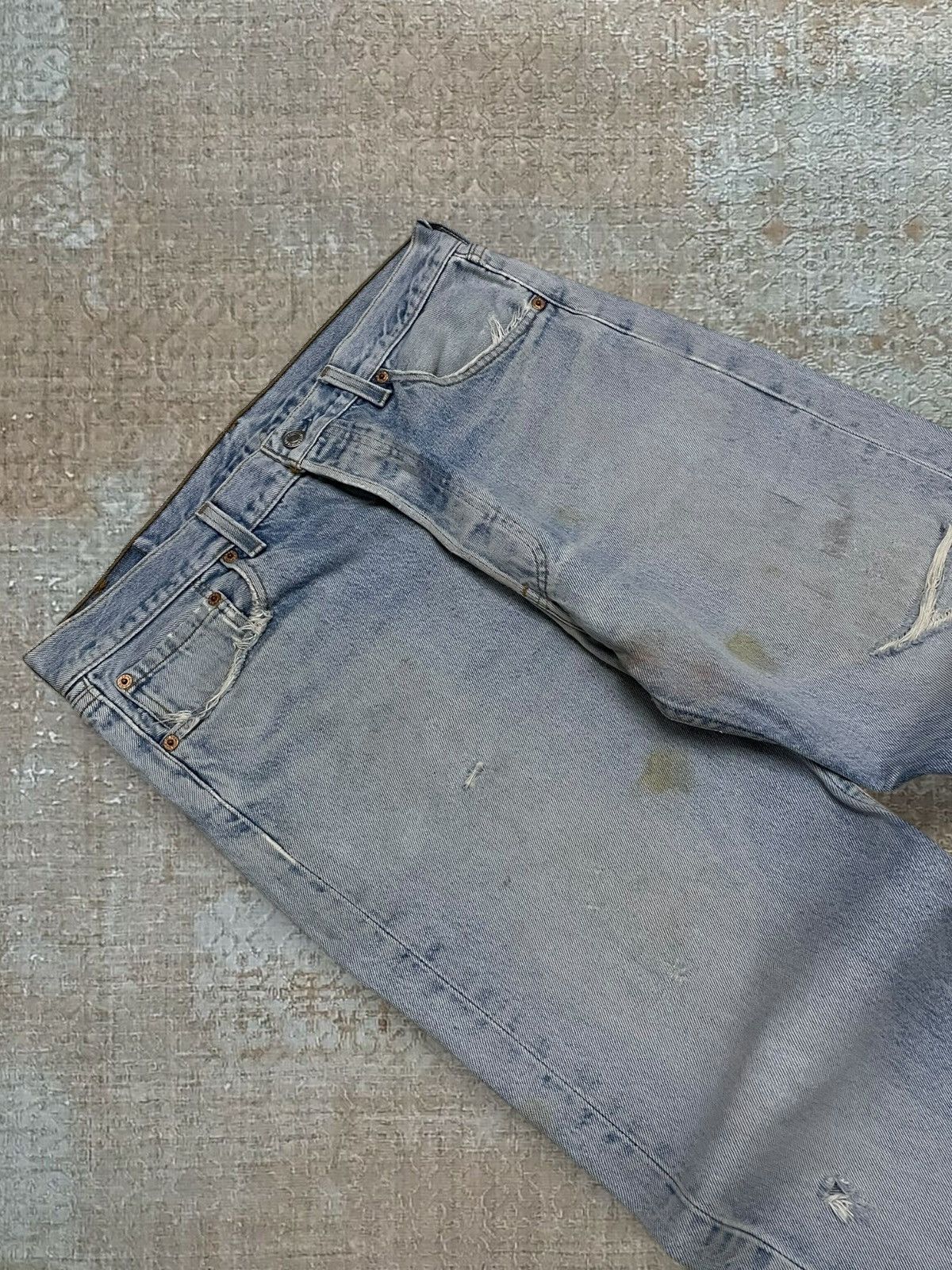 Levi's Vintage Clothing Vintage 1990s Designer Levis 501XX Distressed Classic Denim Size US 34 / EU 50 - 7 Thumbnail