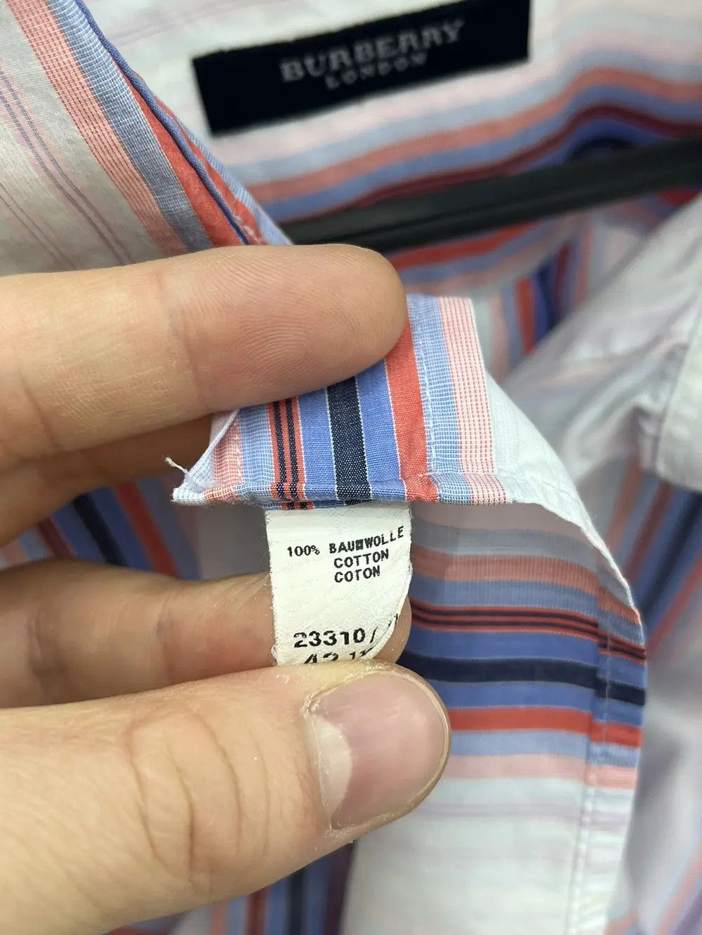 Burberry Burberry London Striped Cotton Button Up Shirt Size US L / EU 52-54 / 3 - 4 Thumbnail