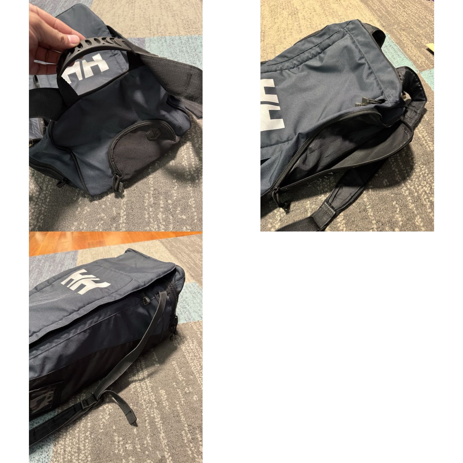 Helly Hansen VINTAGE Helly Hansen Duffel Bag 2 30L Convertible Backpack Navy Blue/BLK Travel Gym Used Size ONE SIZE - 10 Thumbnail