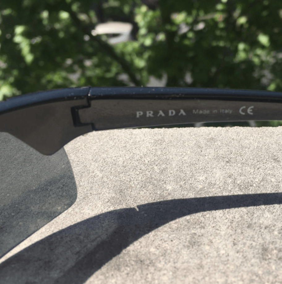 Prada × Vintage PRADA Sunglasses Rectangle Wrap Shield Metal Symbole Sport Size ONE SIZE - 4 Thumbnail