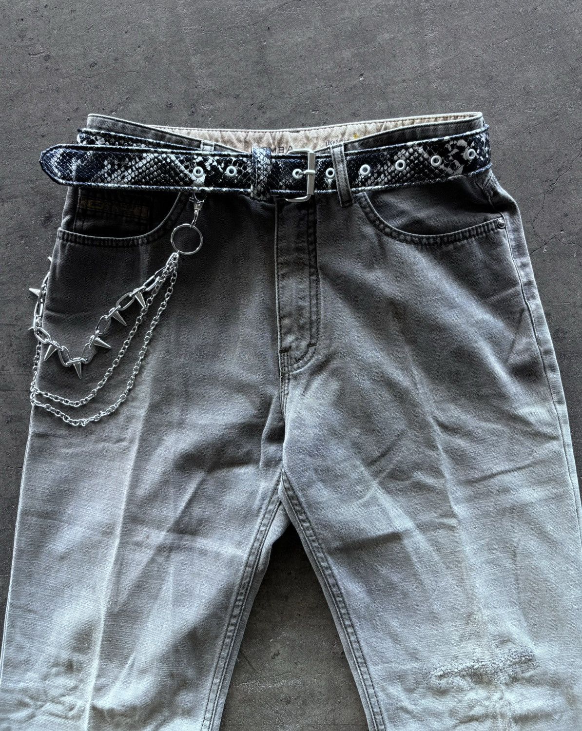 If Six Was Nine × Japanese Brand × Le Grande Bleu (L.G.B.) Emba Ifsixwasnine Lgb Style Grey Flared Denim Pants Size US 29 - 4 Thumbnail