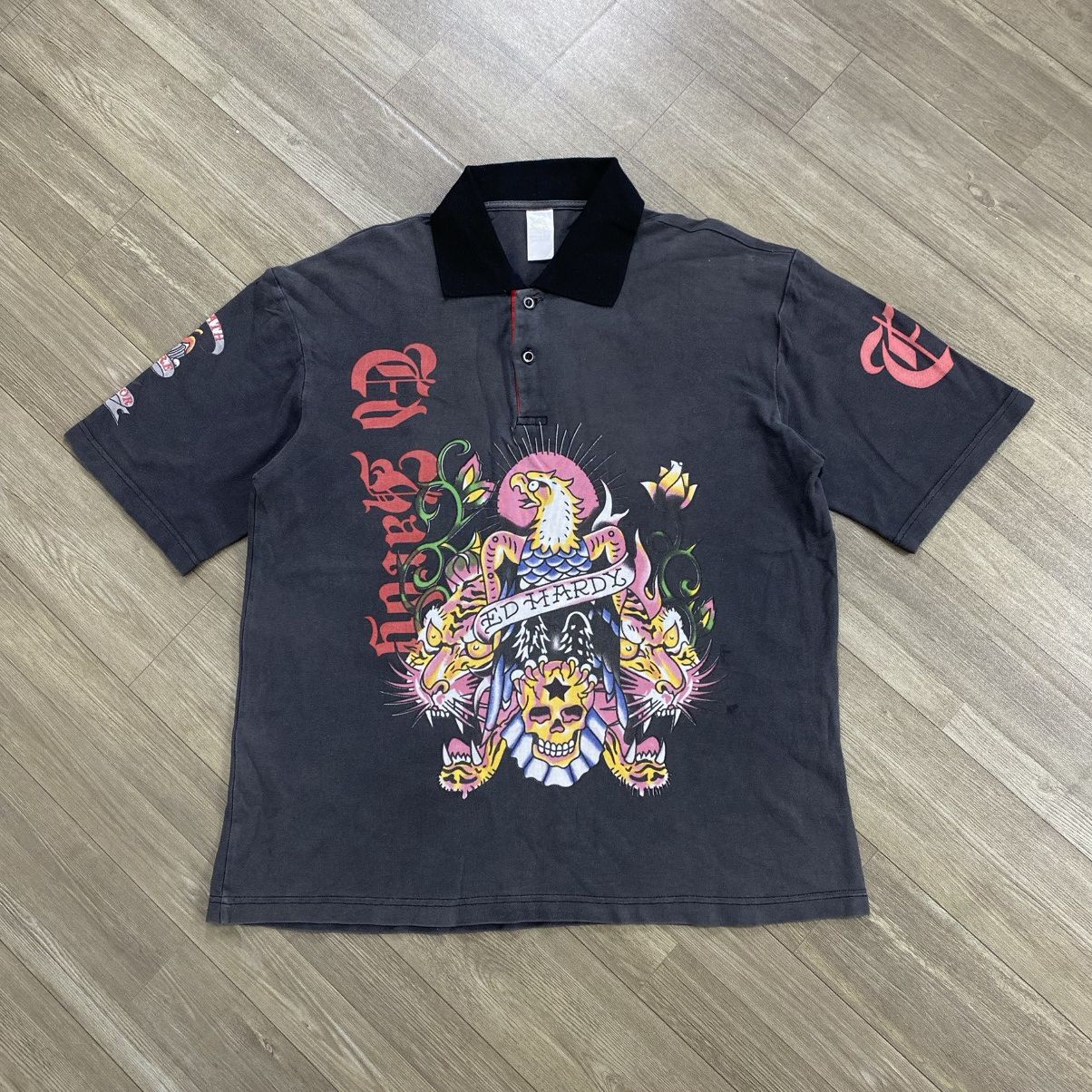 Ed Hardy Vintage Ed Hardy Christian Audigier Eagle & Tiger Polo Shirt Size US M / EU 48-50 / 2 - 2 Thumbnail