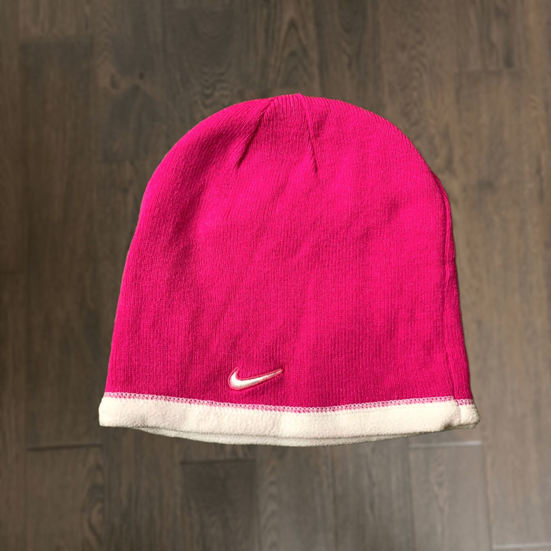 Nike Nike Hat One Size Pink and White Double Sided 2017 Women Casual Winter Warm Only Size Vintage No N/A Size ONE SIZE - 1 Thumbnail