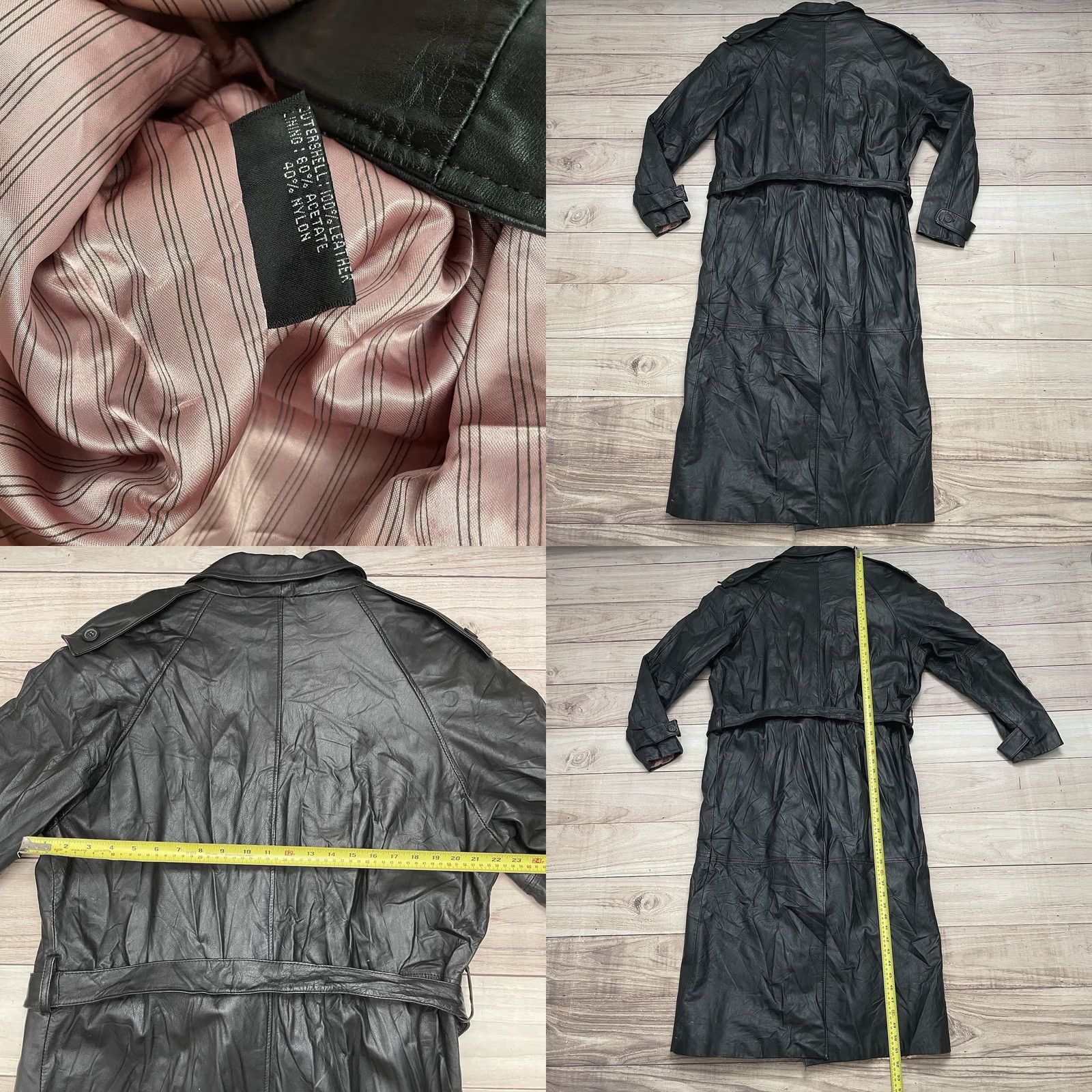 G-III VINTAGE G-III Global Identity Leather Belted Trench Coat Women's Black Size M 80s 90s Classic Coat Mens Womens Size M / US 6-8 / IT 42-44 - 8 Thumbnail