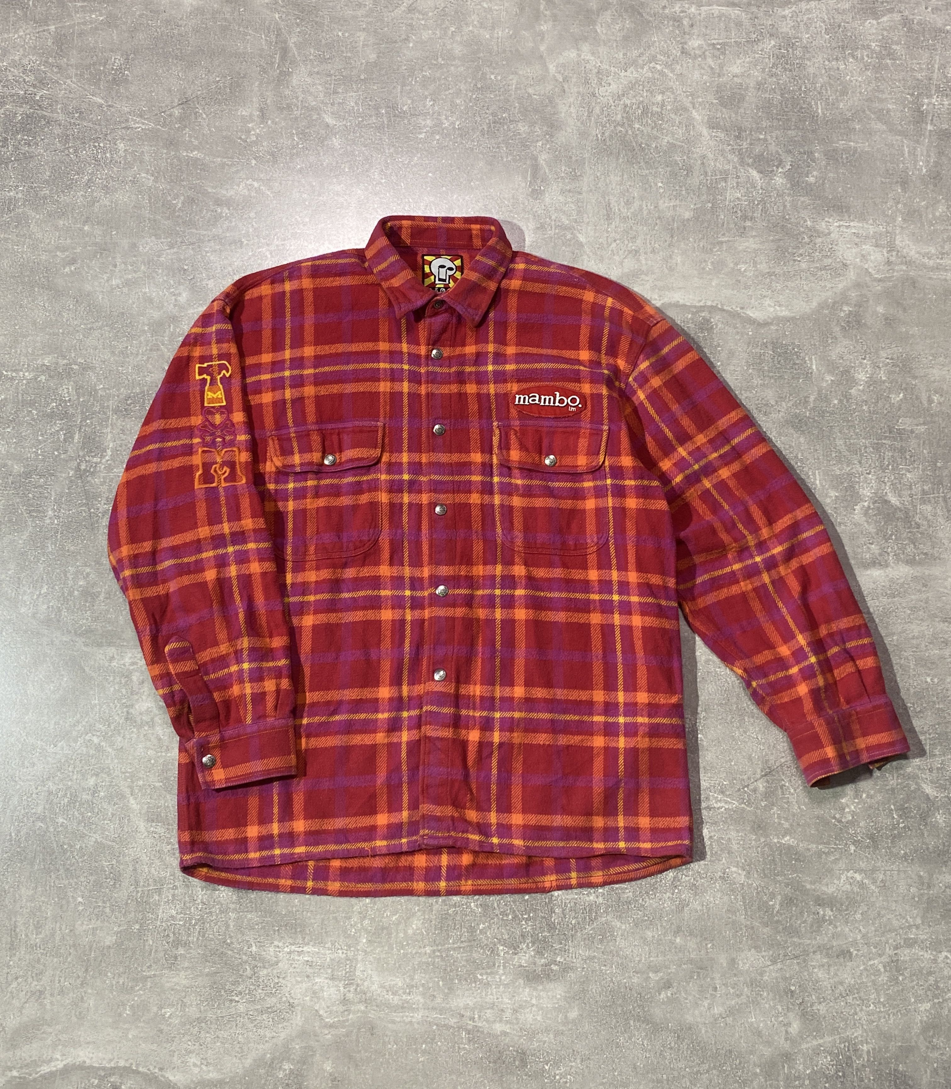 Mambo Vintage 90s MAMBO Cotton Platted Flannel Shirt Size US M / EU 48-50 / 2 - 2 Thumbnail