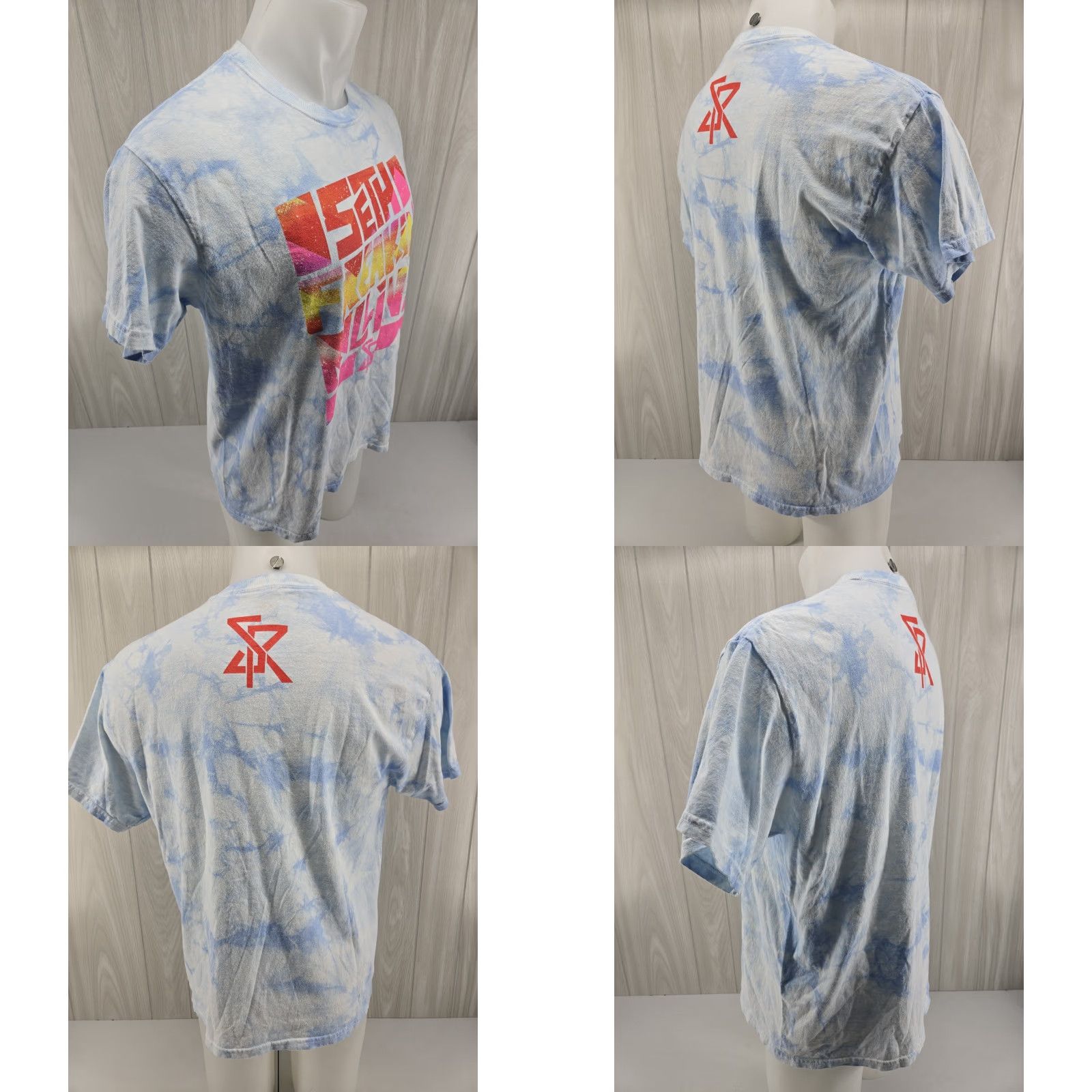Vintage Seth "Freakin" Rollins Visionary Tie-Dye T-Shirt Men's Light Blue Large Size US L / EU 52-54 / 3 - 8 Thumbnail
