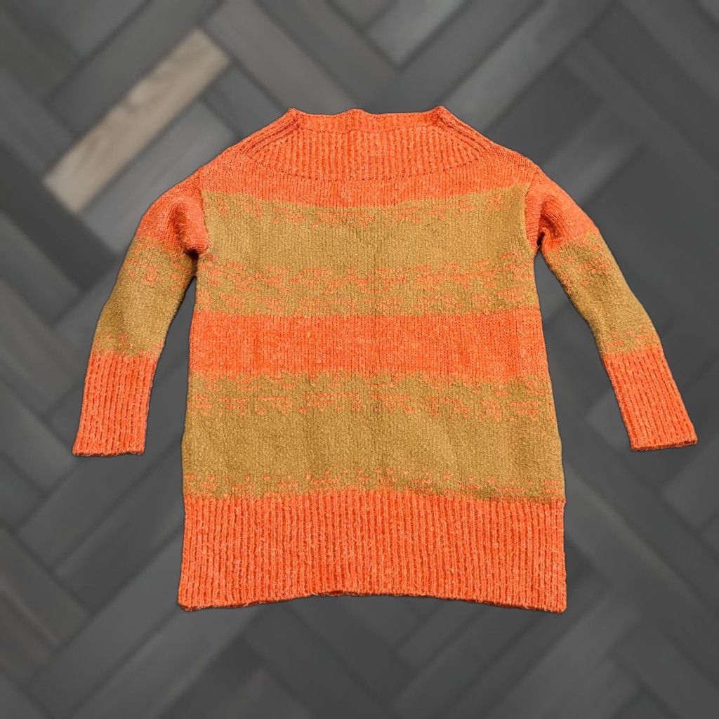 Anthropologie VINTAGE Anthropologie Pilcro Rugby Tunic Striped Orange Sweater Size Small Fuzzy Mens? Womens? Size S / US 4 / IT 40 - 1 Thumbnail