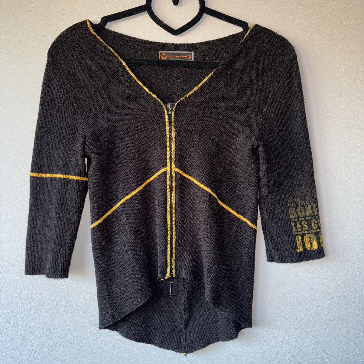 Vintage Cop Copine Vintage Y2K Top Zip Up Sweater Size S / US 4 / IT 40 - 2 Thumbnail
