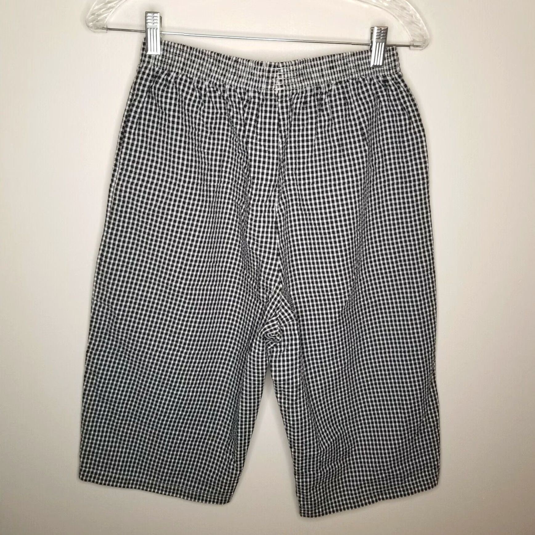Vintage K Wear Petites Womens Black Checkered Capri Pants Size 10 Womens Size ONE SIZE - 4 Thumbnail