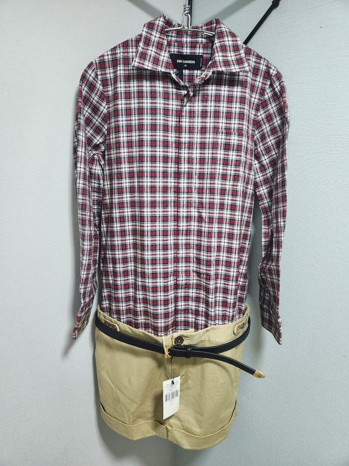 Dsquared2 DSQUARED2 resort 시그니쳐 CHECKED SHIRT DRESS​ Size XS / US 0-2 / IT 36-38 - 2 Thumbnail