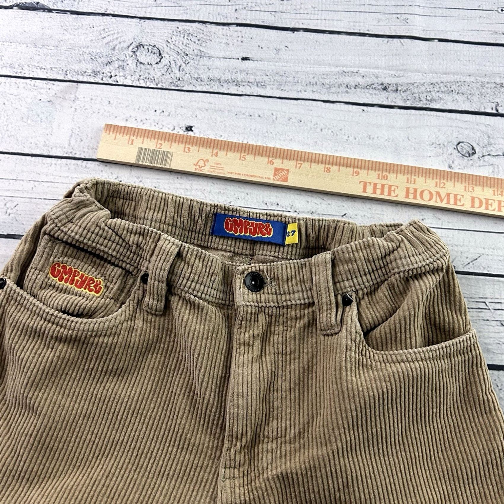 Empyre Empyre Khakis Pants Mens 27x27 Beige Corduroy 5-Pocket Relaxed Straight Fall Winter Spring Vintage No Size US 27 - 3 Thumbnail