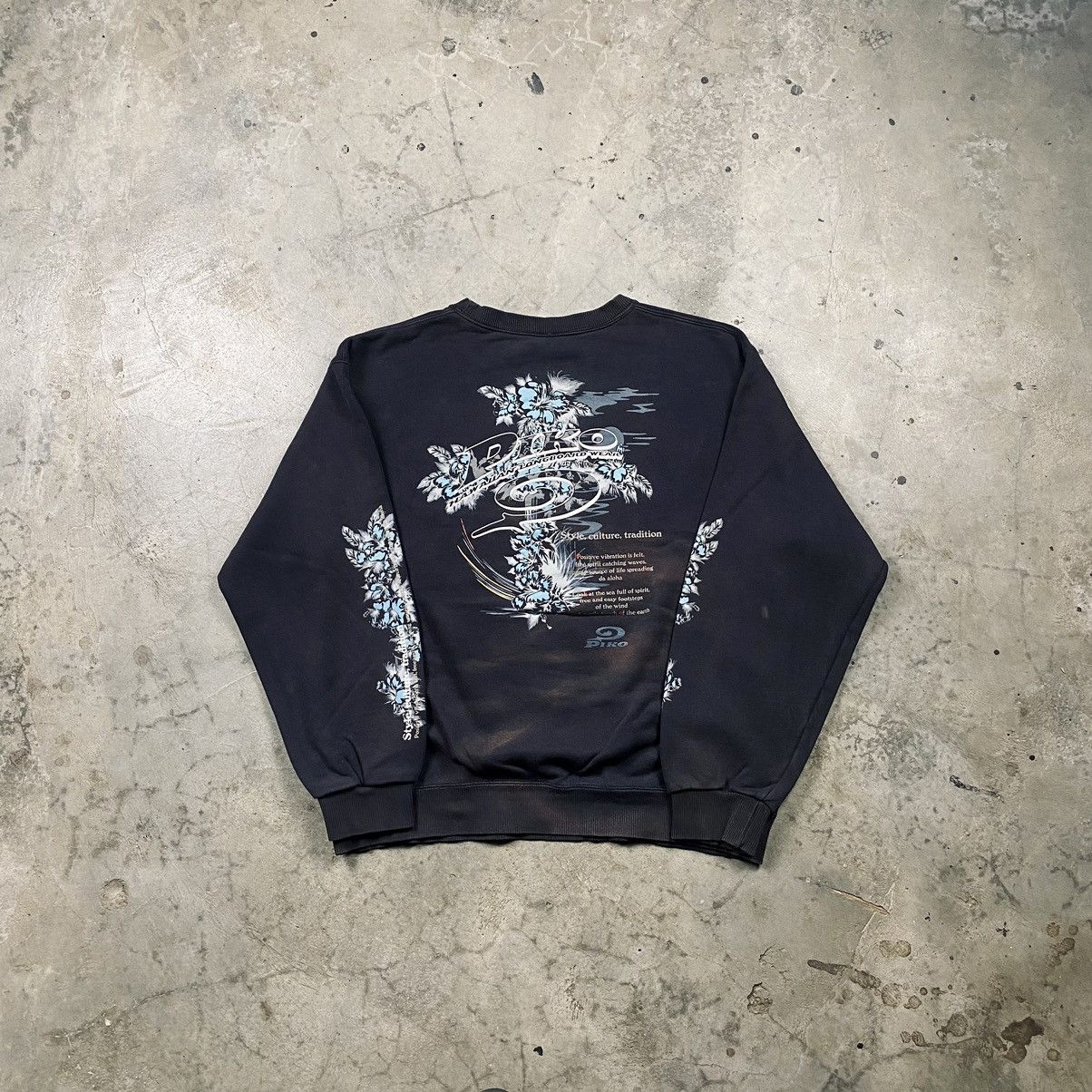 Vintage y2k Distressed Sunfaded Piko Sukajan Motive Crewneck Size US M / EU 48-50 / 2 - 1 Thumbnail
