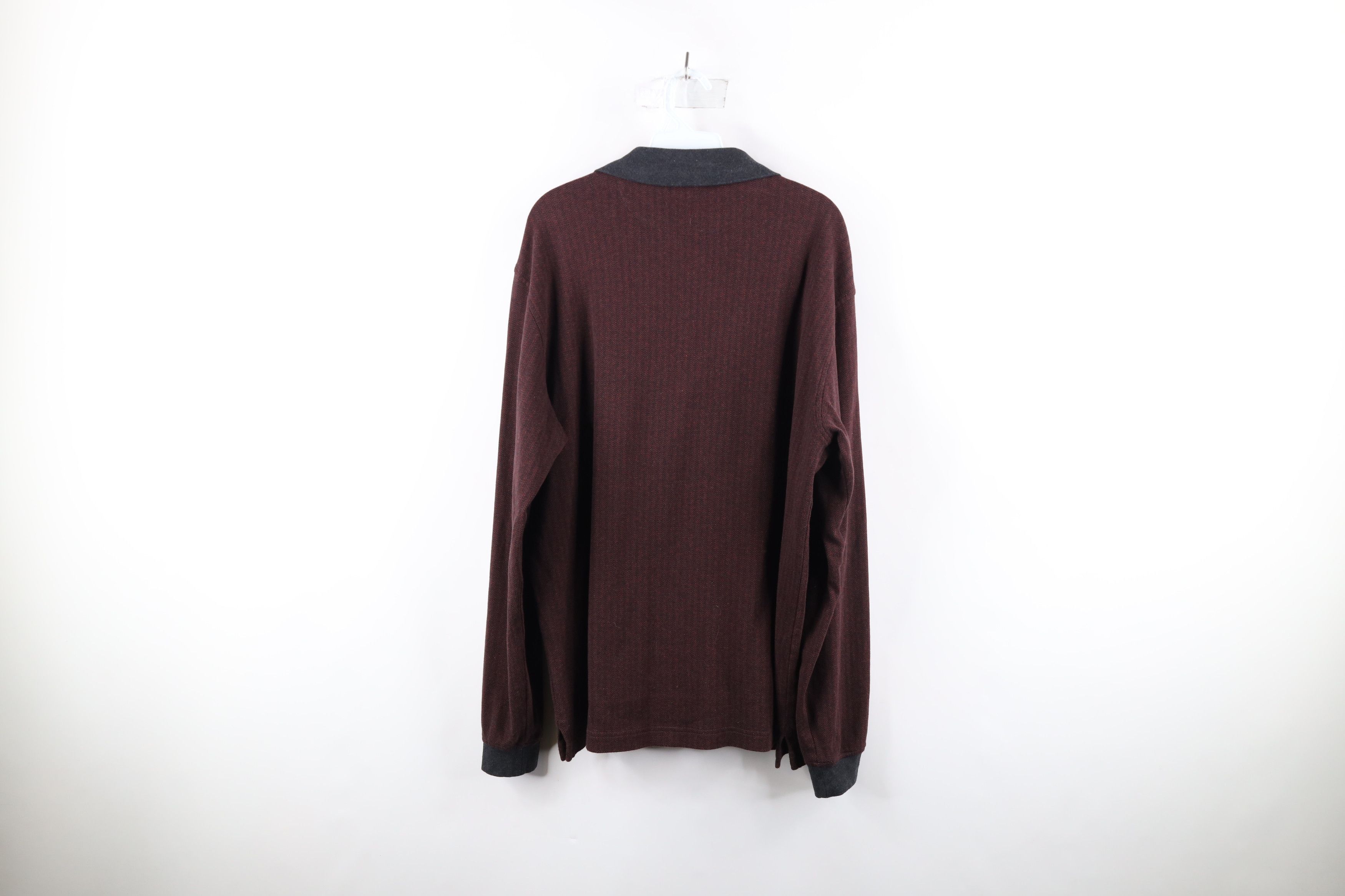 Lands' End × Vintage Vintage 90s Lands End Herringbone Long Sleeve Rugby Shirt Size US L / EU 52-54 / 3 - 8 Thumbnail