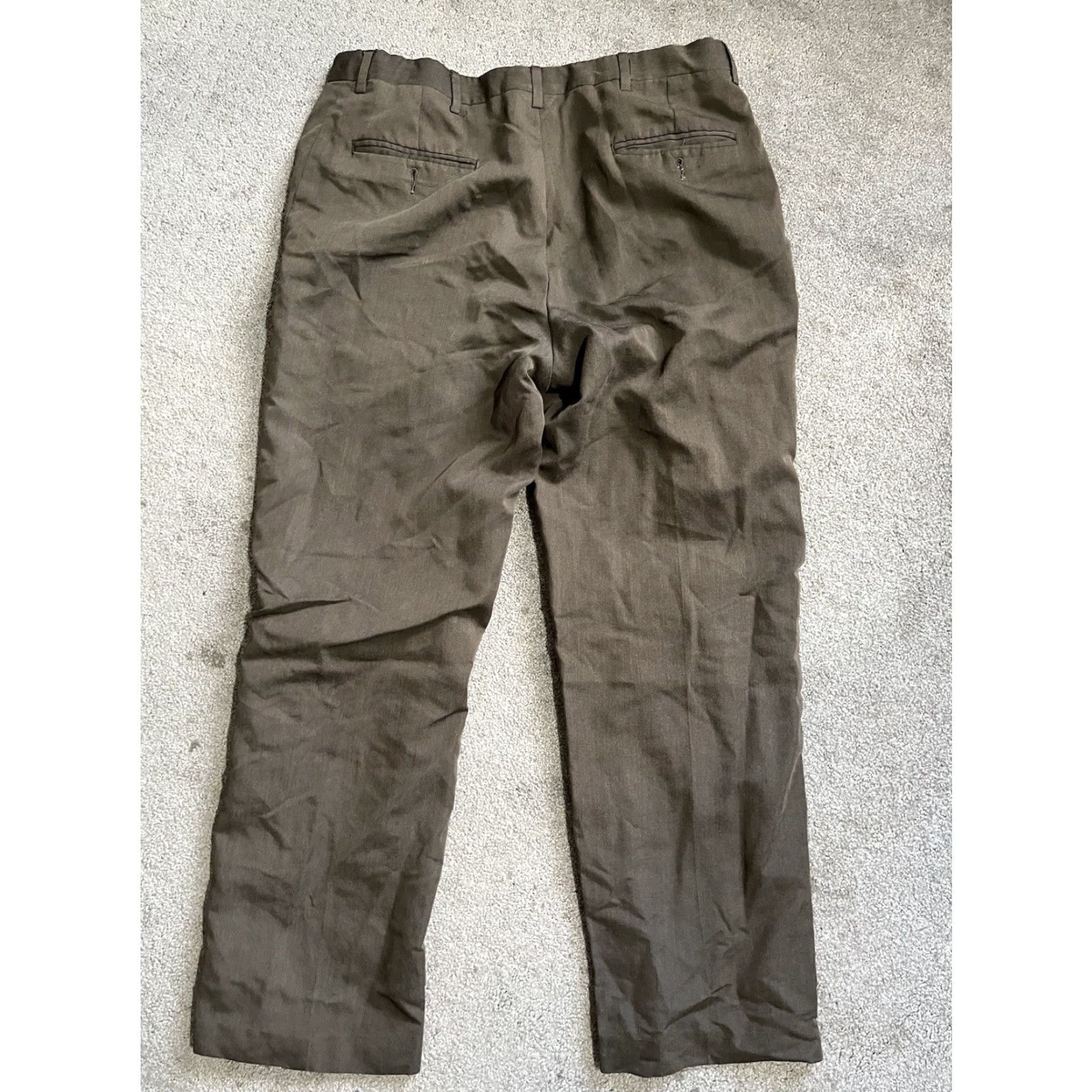 Haggar Haggar Brown Flat Front Mens Dress Pants 36x30 Classic Fit Polyester Cotton Belt Loops Zip Size US 36 / EU 52 - 3 Thumbnail
